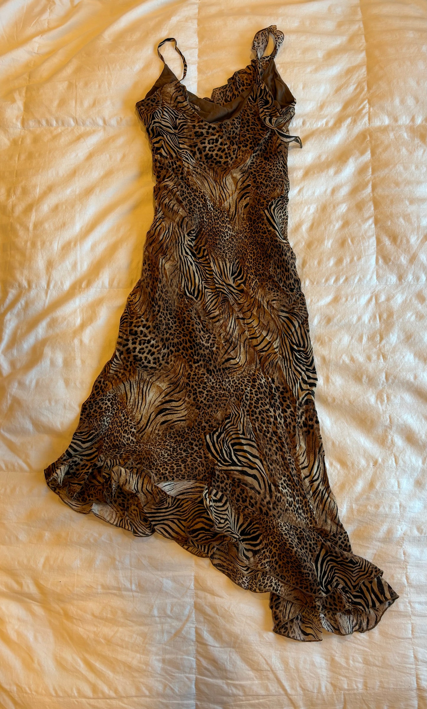 animal print asymmetrical dress