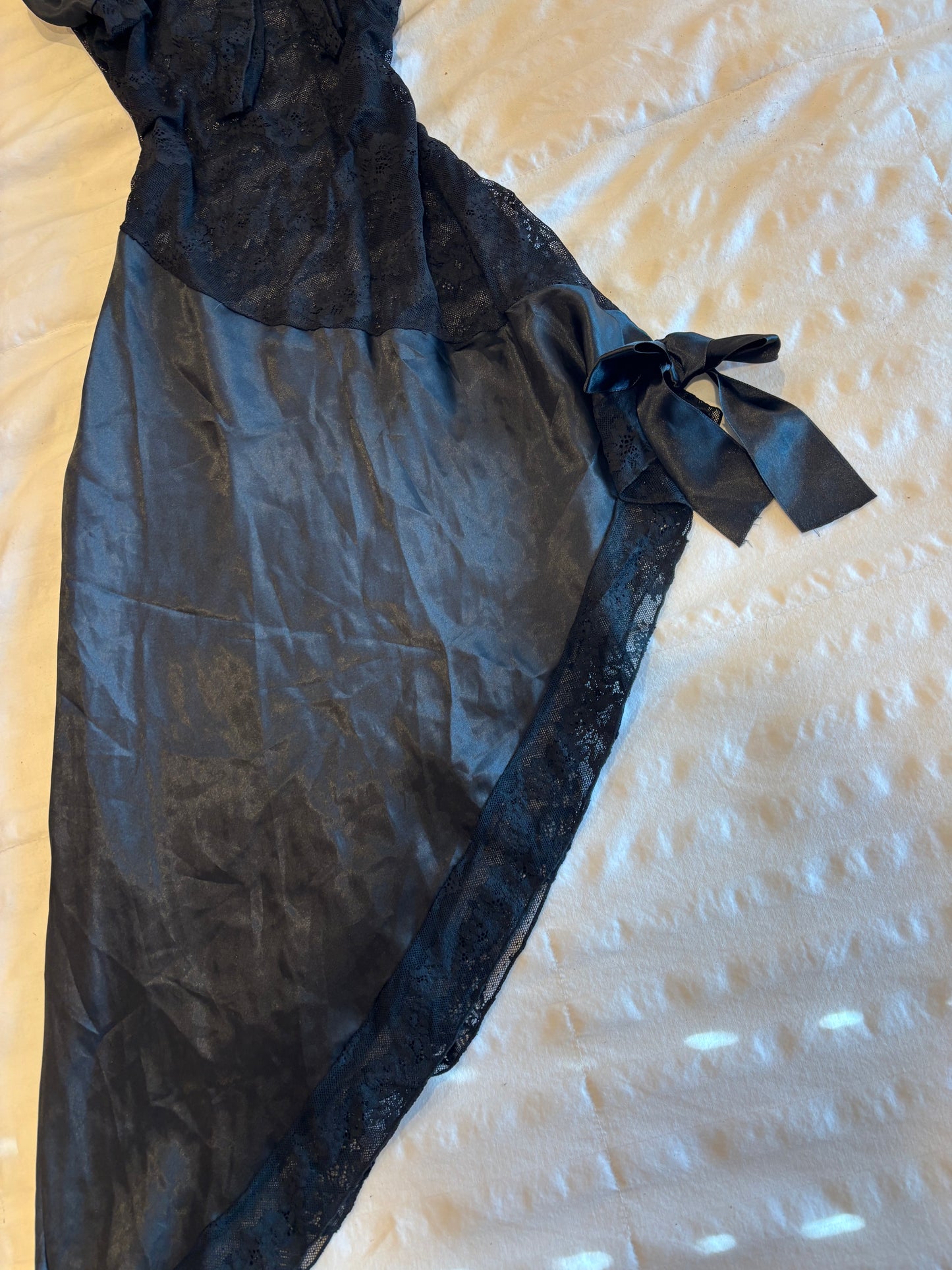 lace asymmetrical slip dress