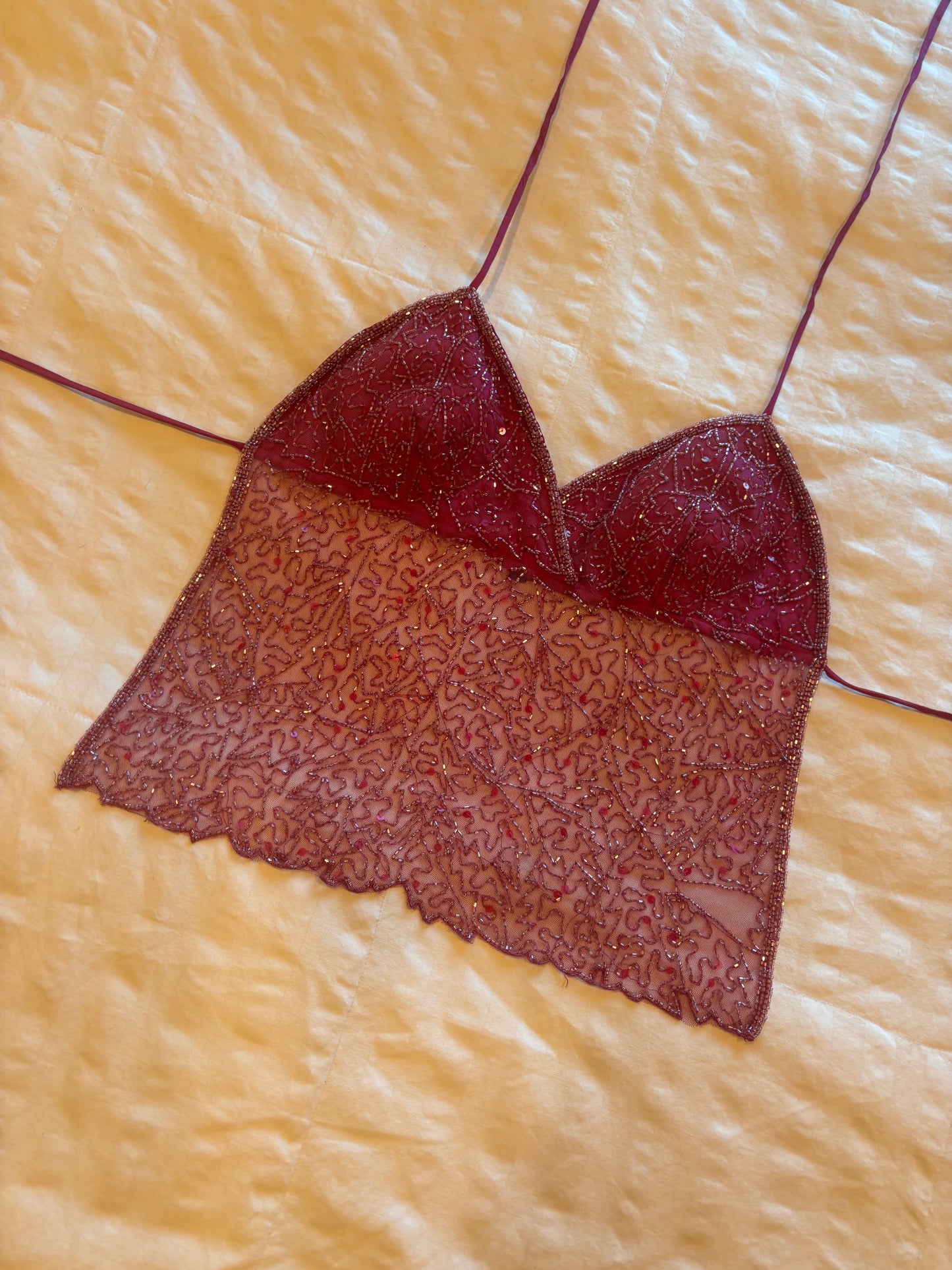 backless beaded halter top