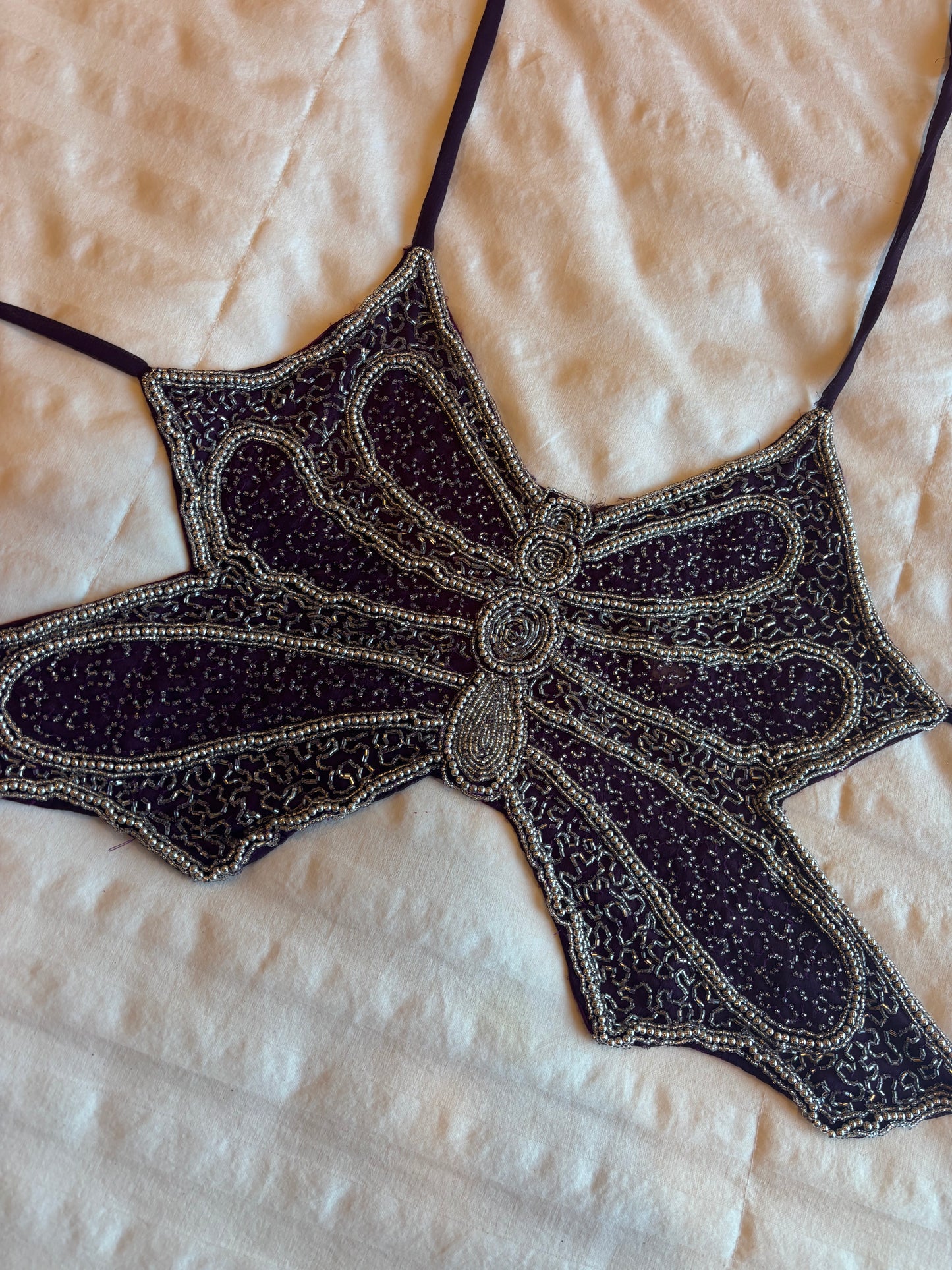 backless beaded butterfly top