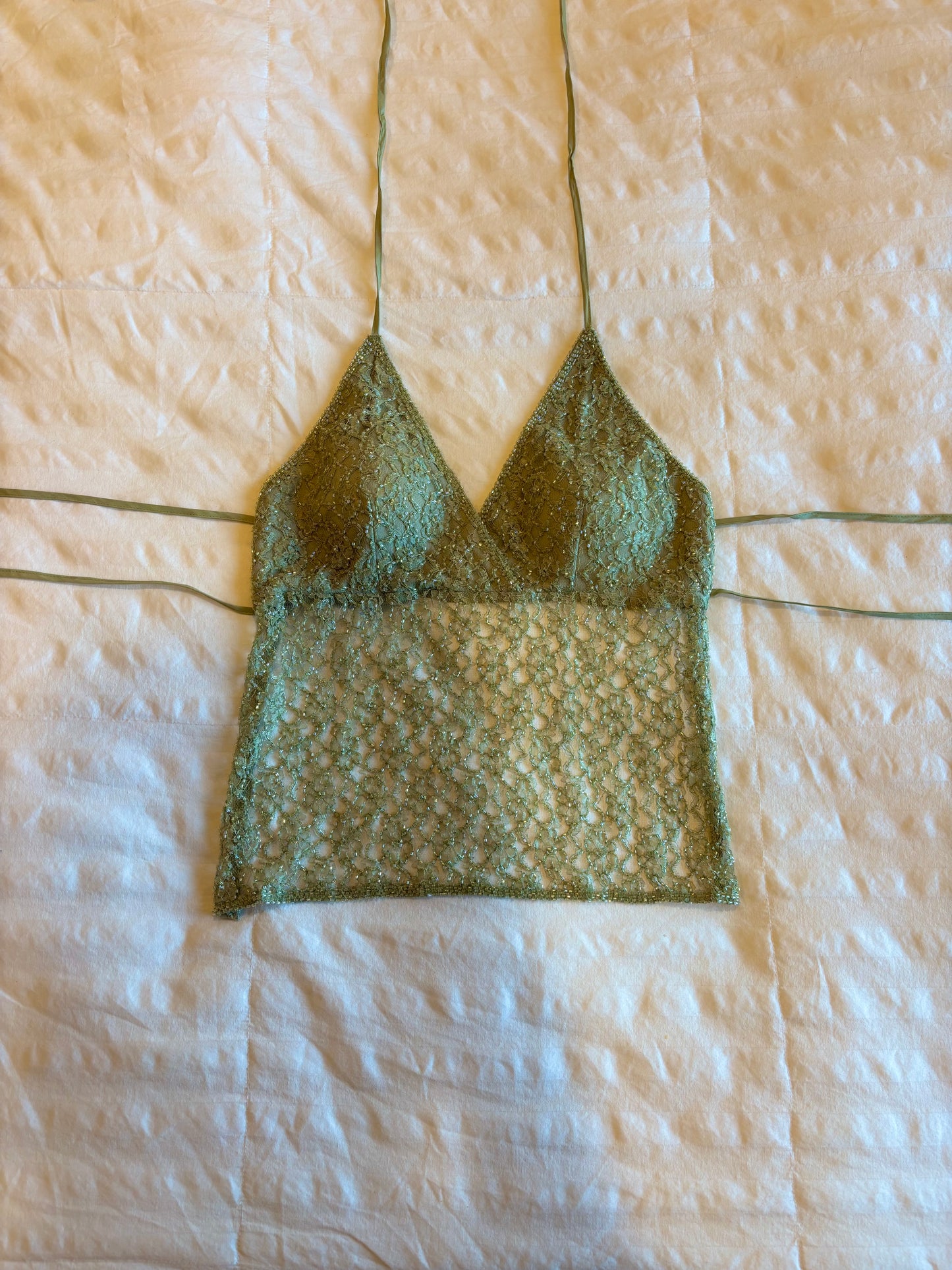 backless beaded halter top