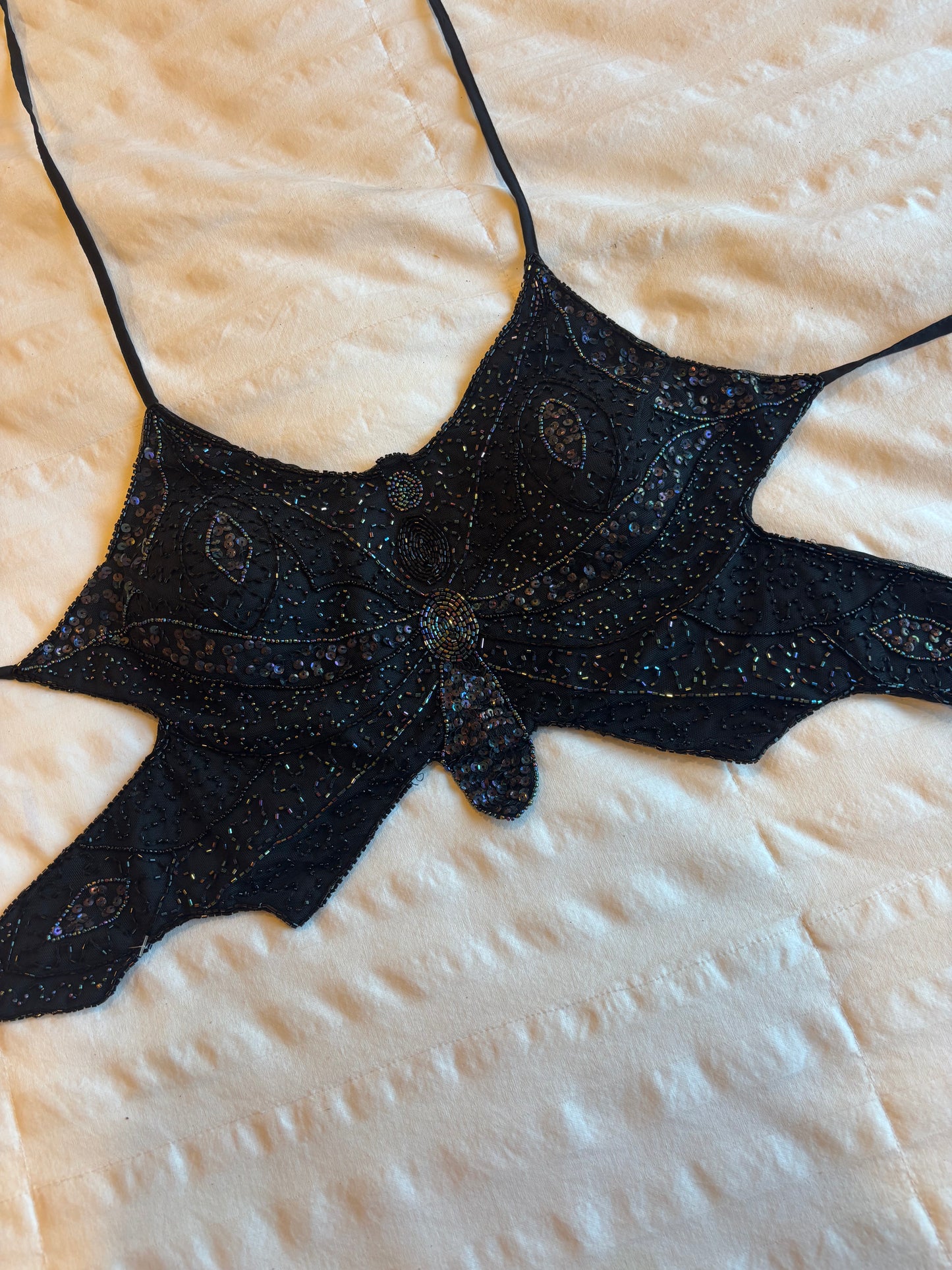 beaded backless top