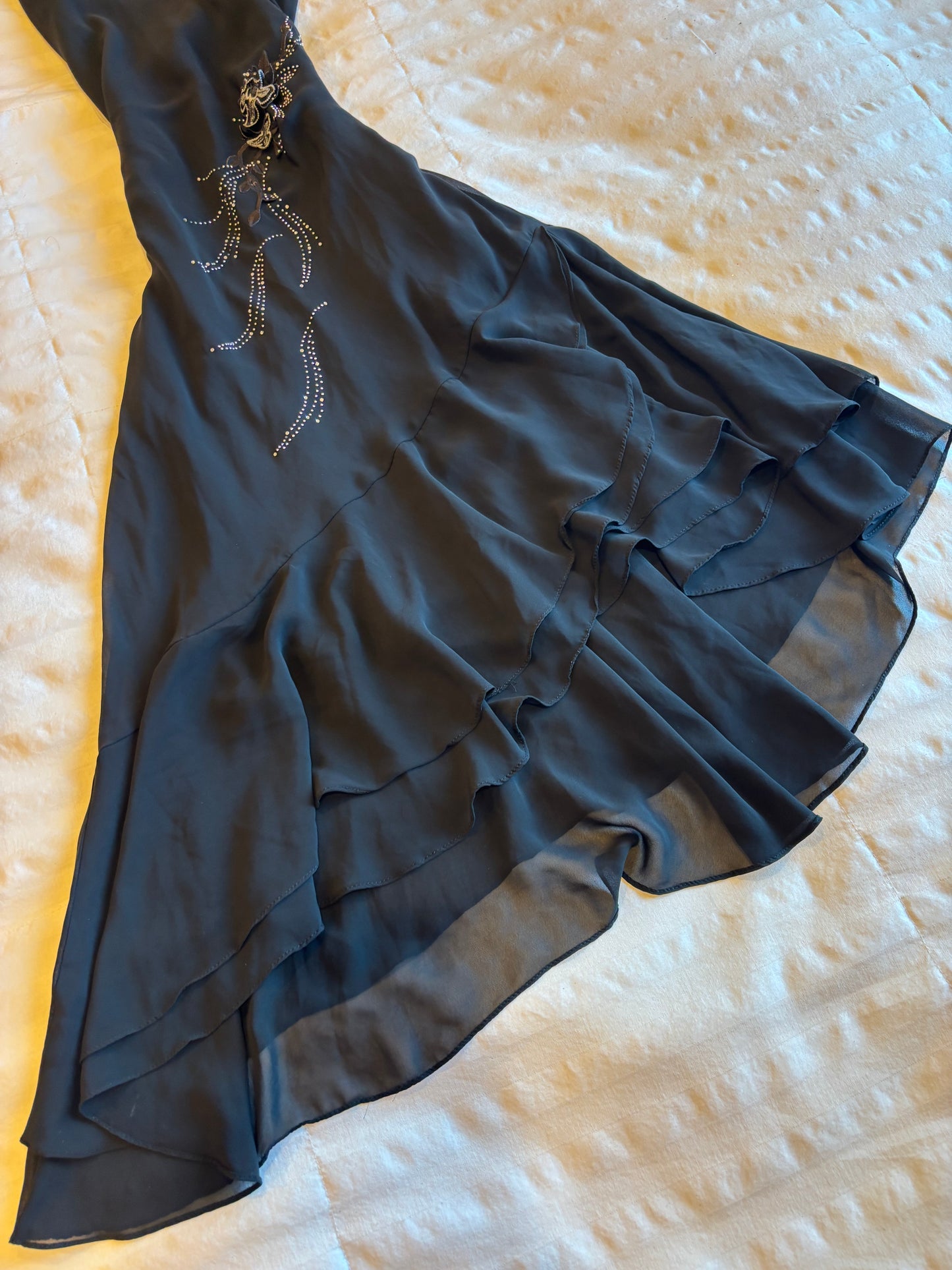 asymmetrical beaded dress