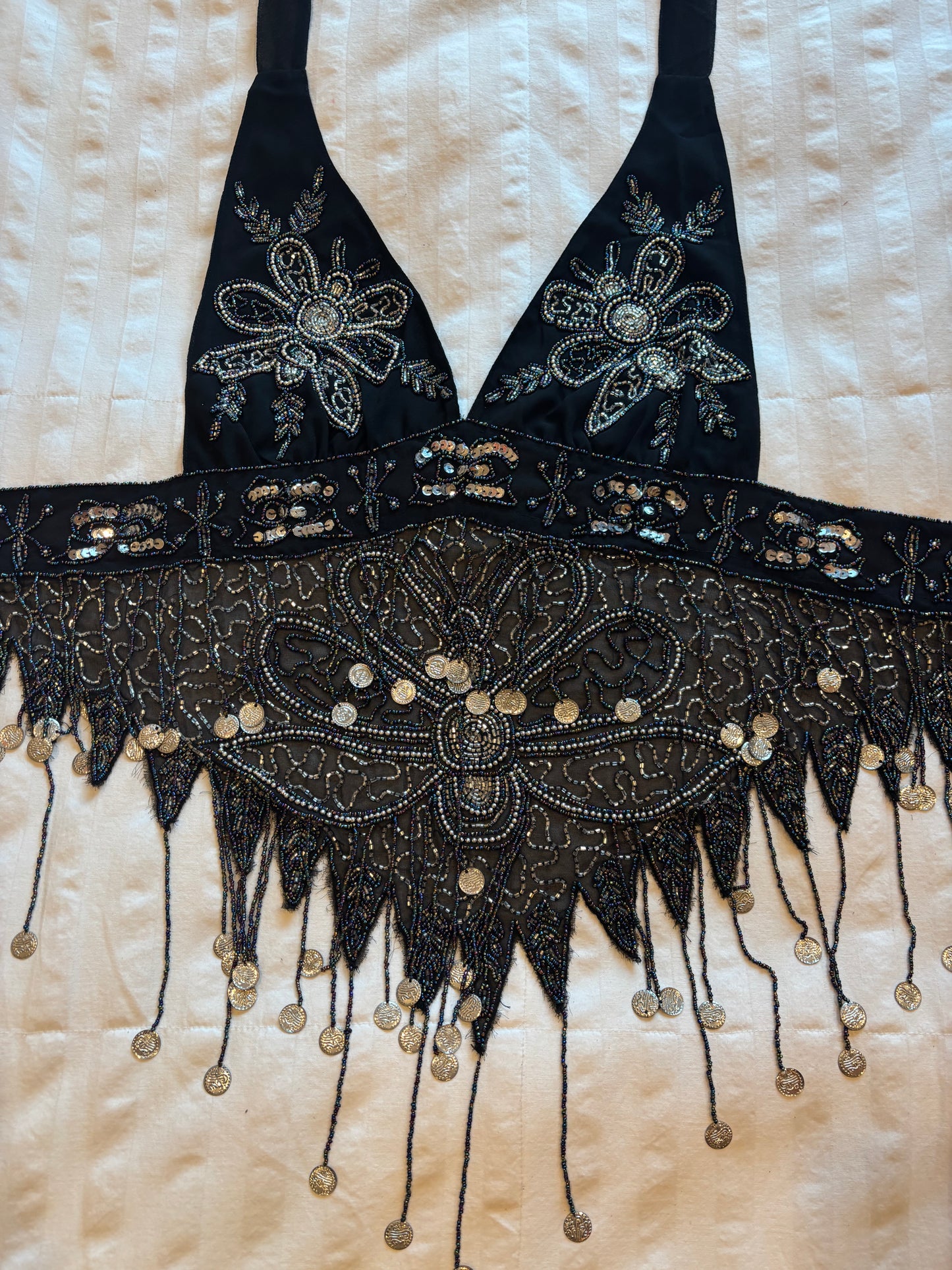 backless beaded halter top