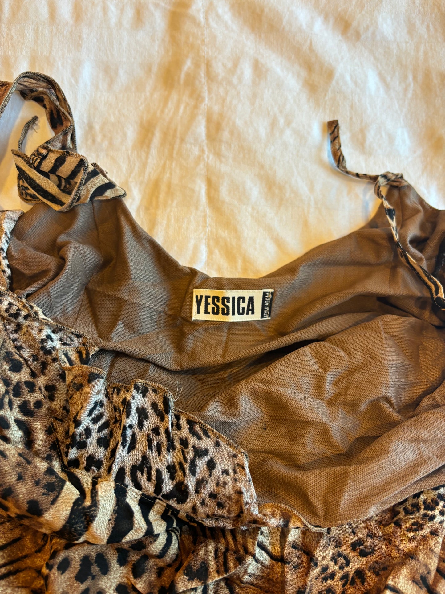animal print asymmetrical dress
