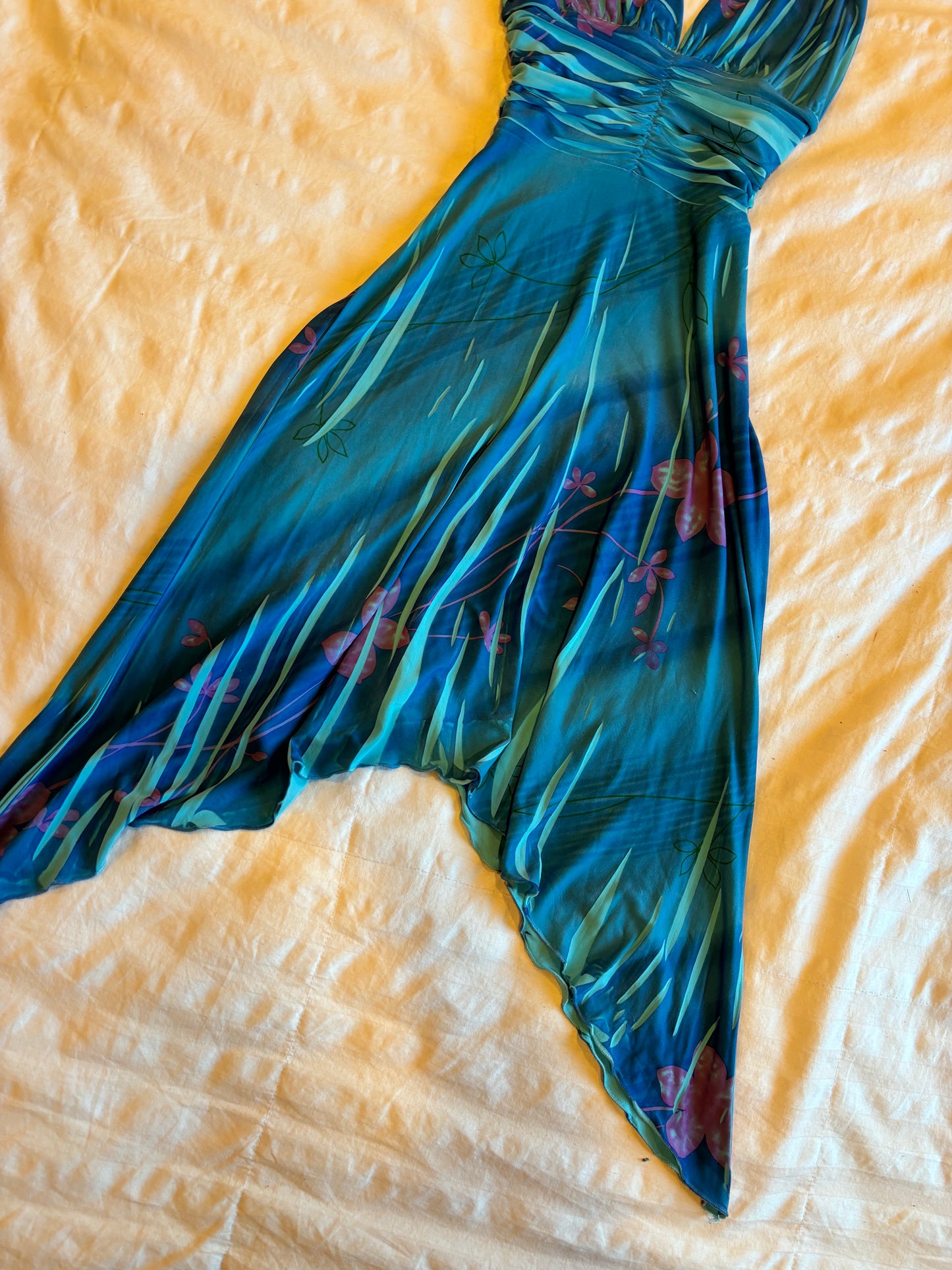 asymmetrical halter kitty dress