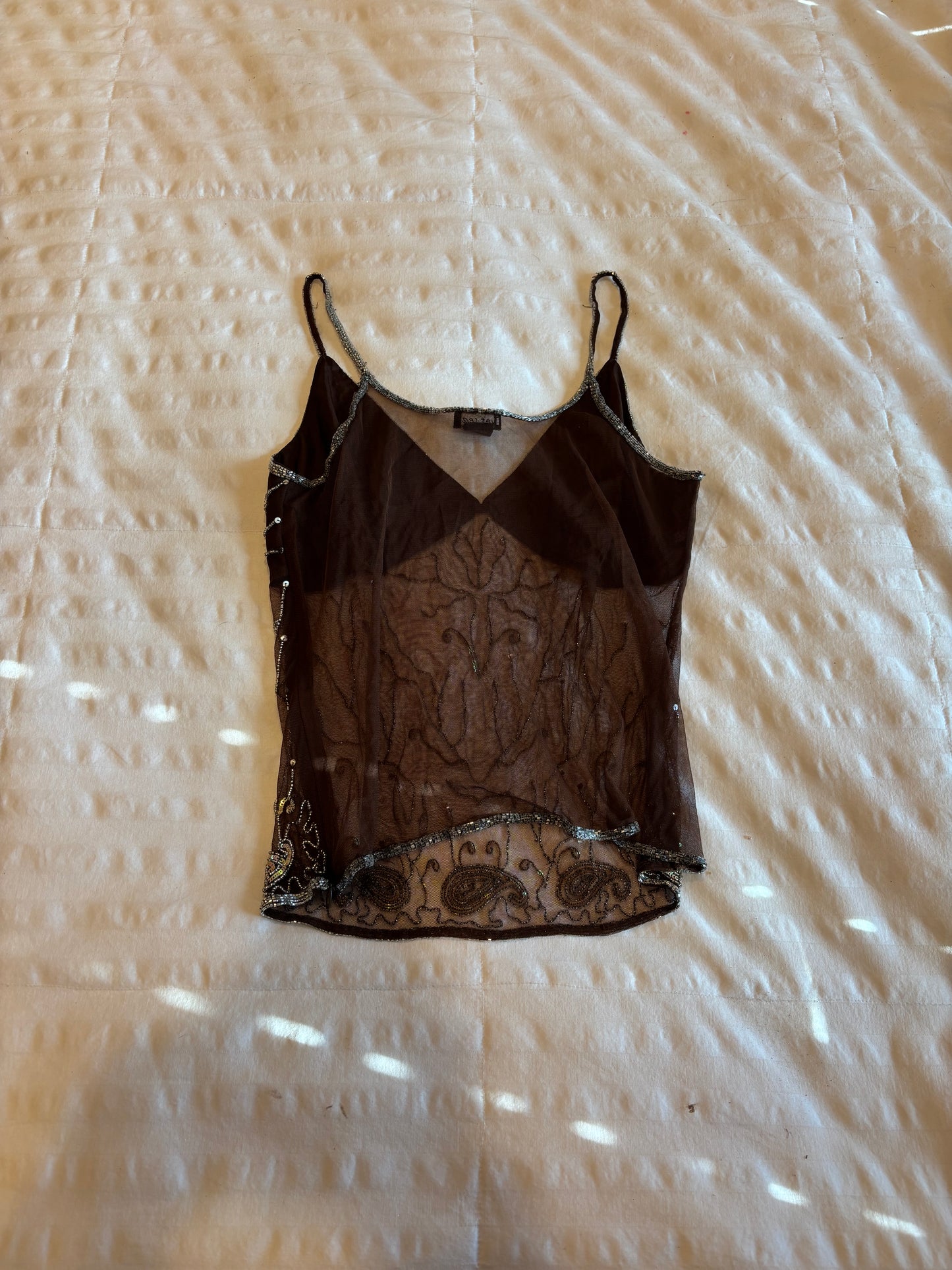 beaded wet seal top