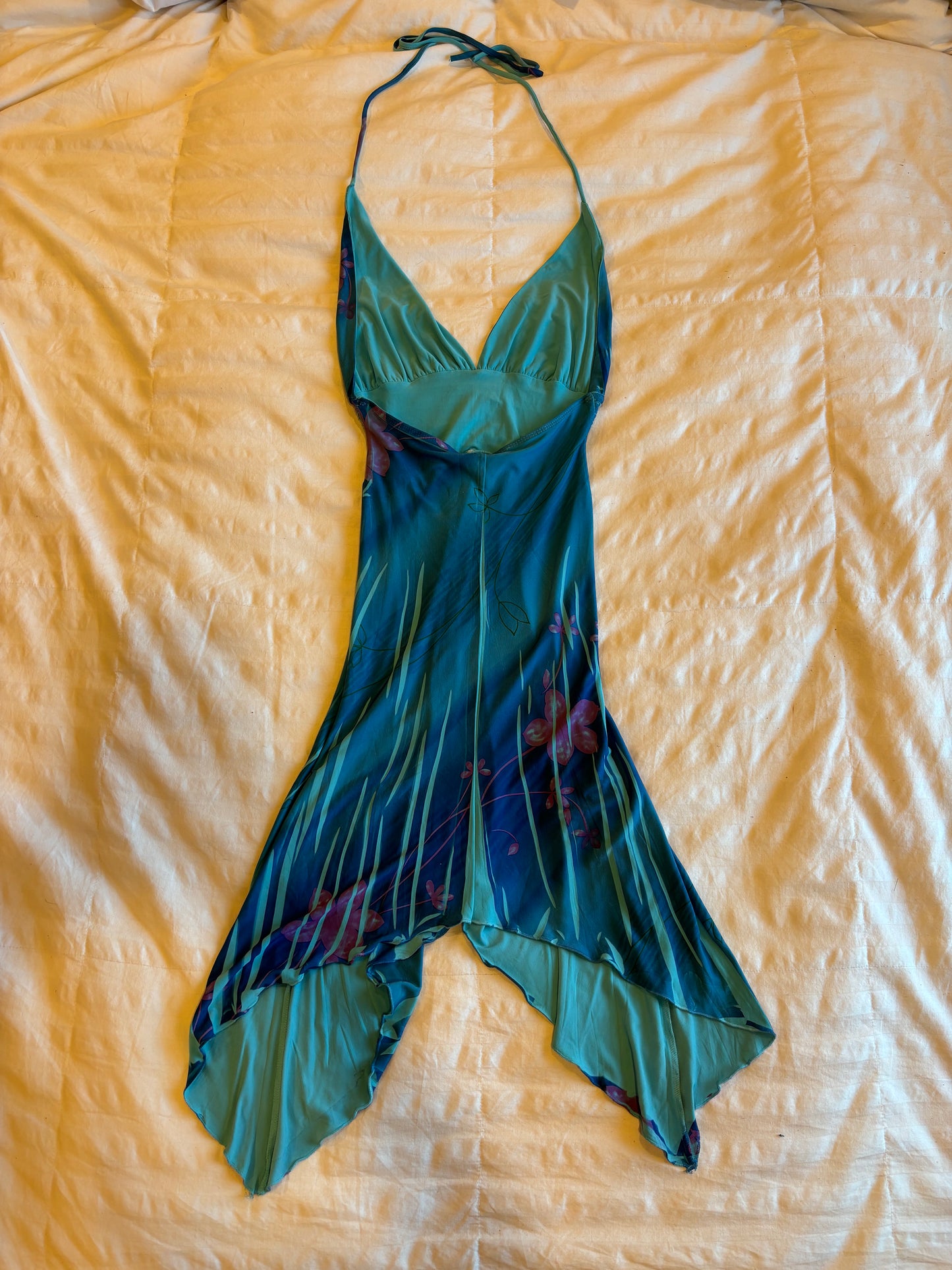 asymmetrical halter kitty dress