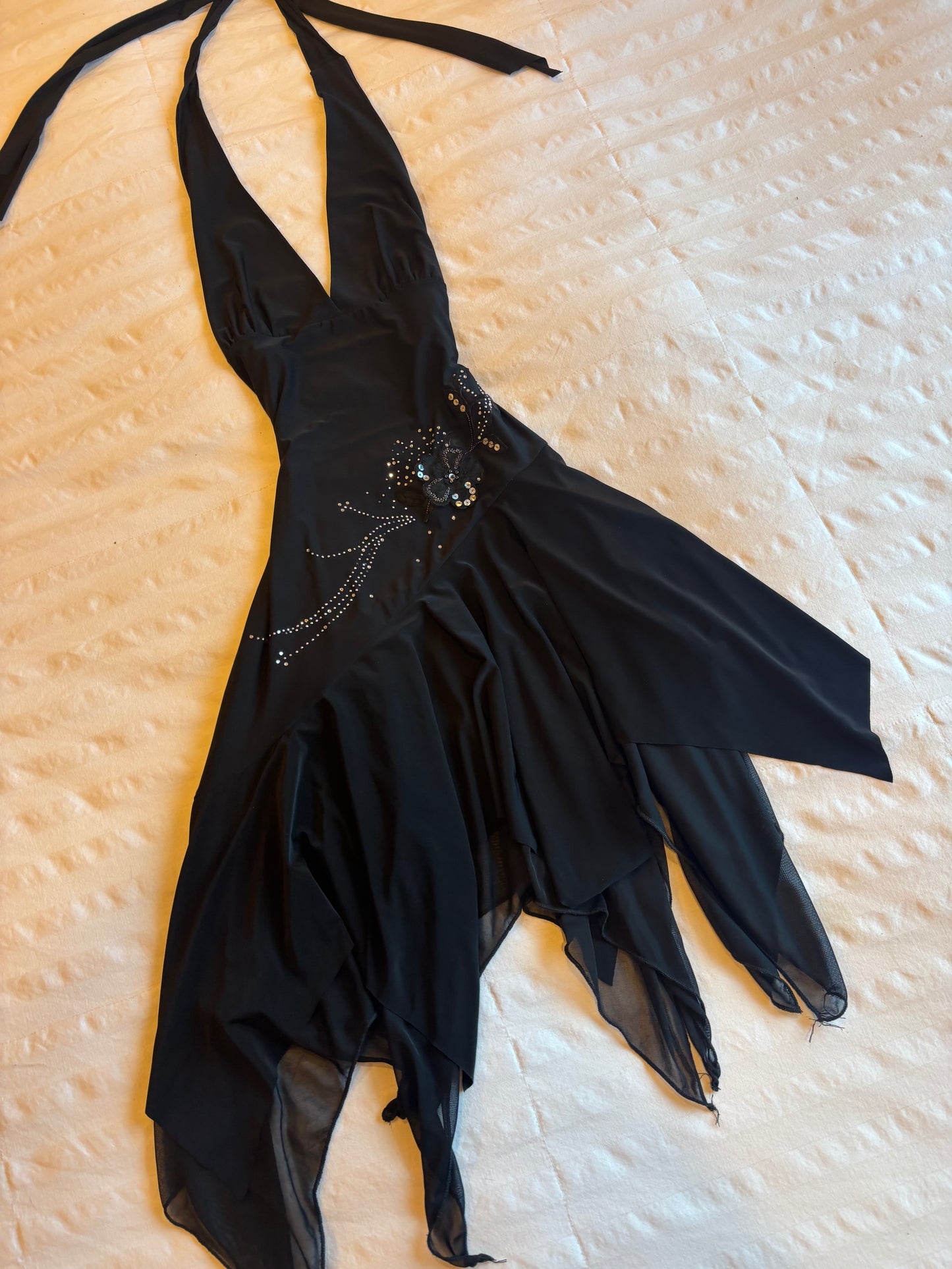 asymmetrical halter dress