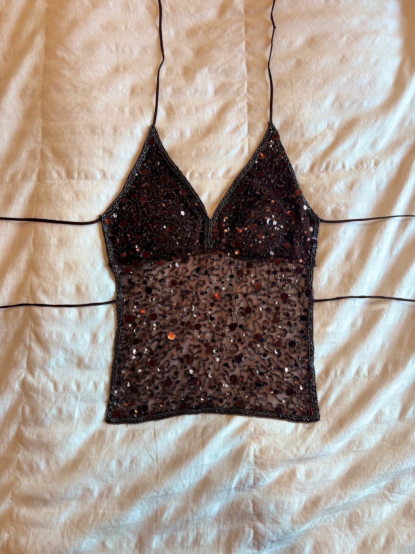 backless beaded guess top