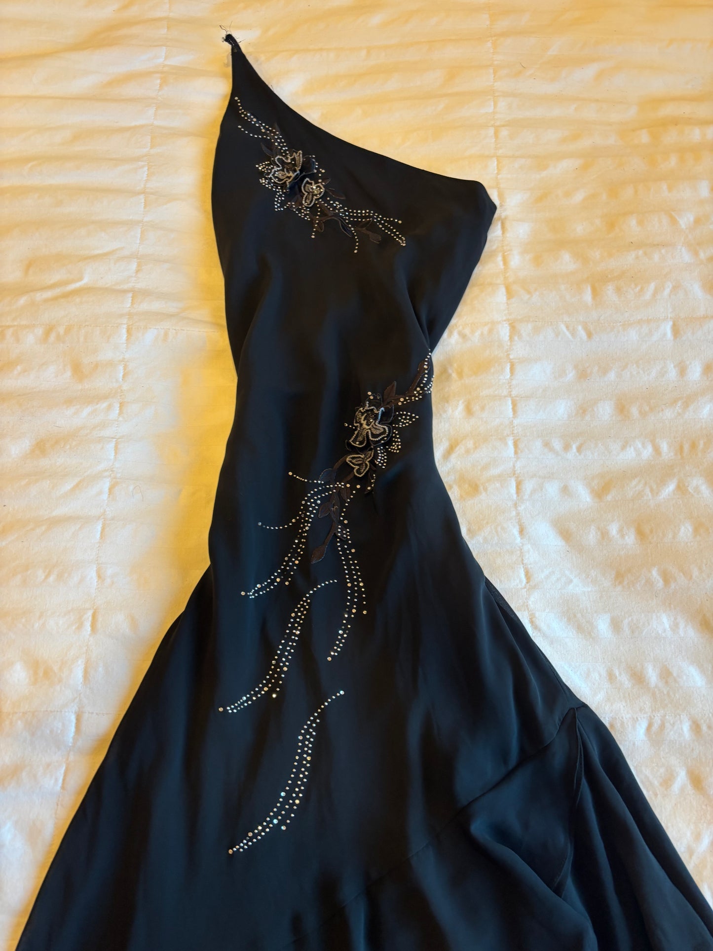 asymmetrical beaded dress