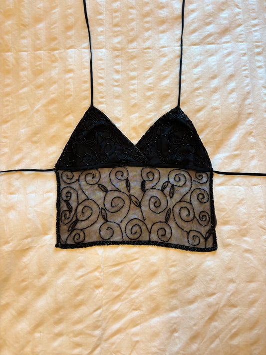 backless beaded halter top