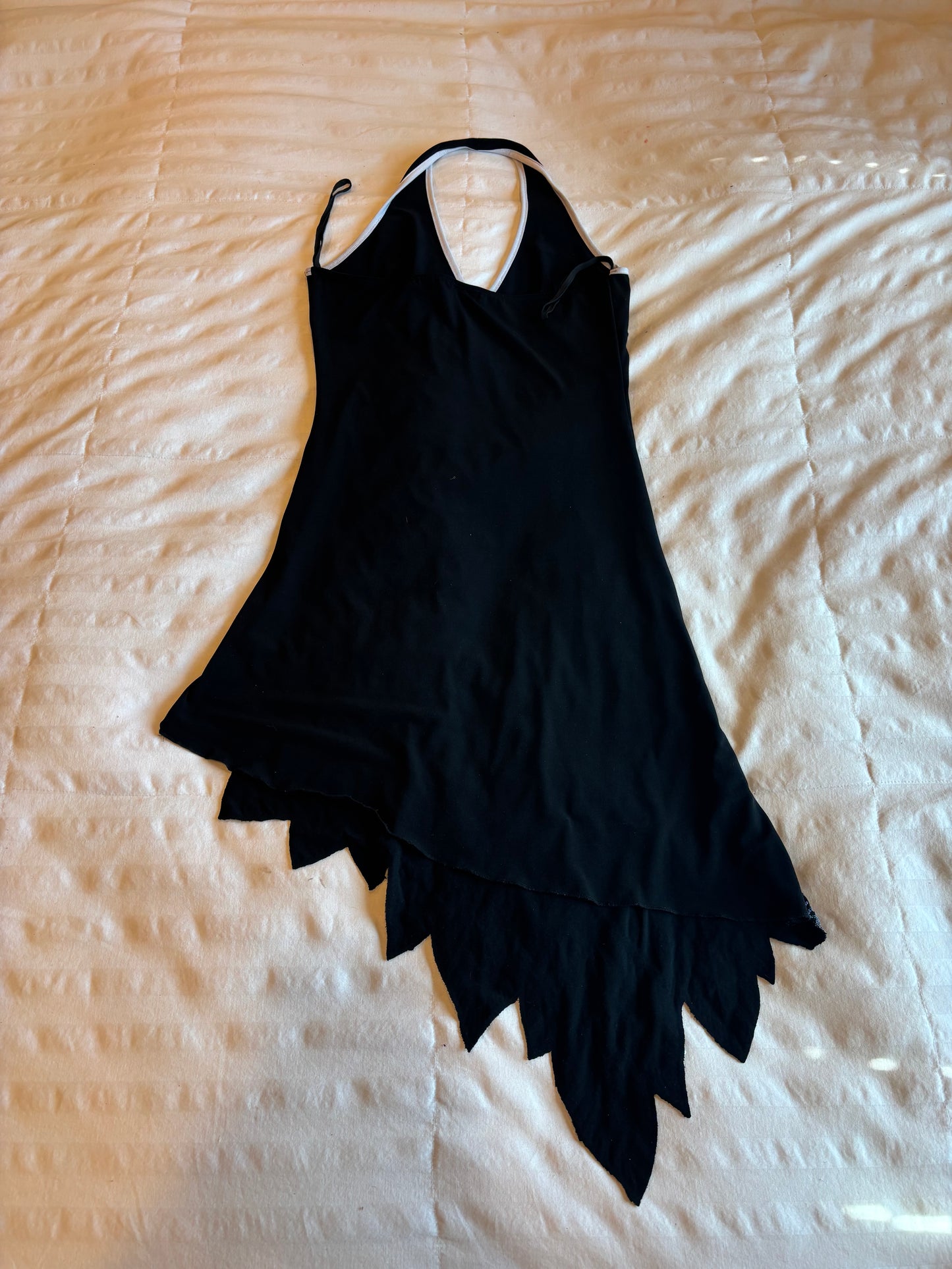 asymmetrical floral halter dress