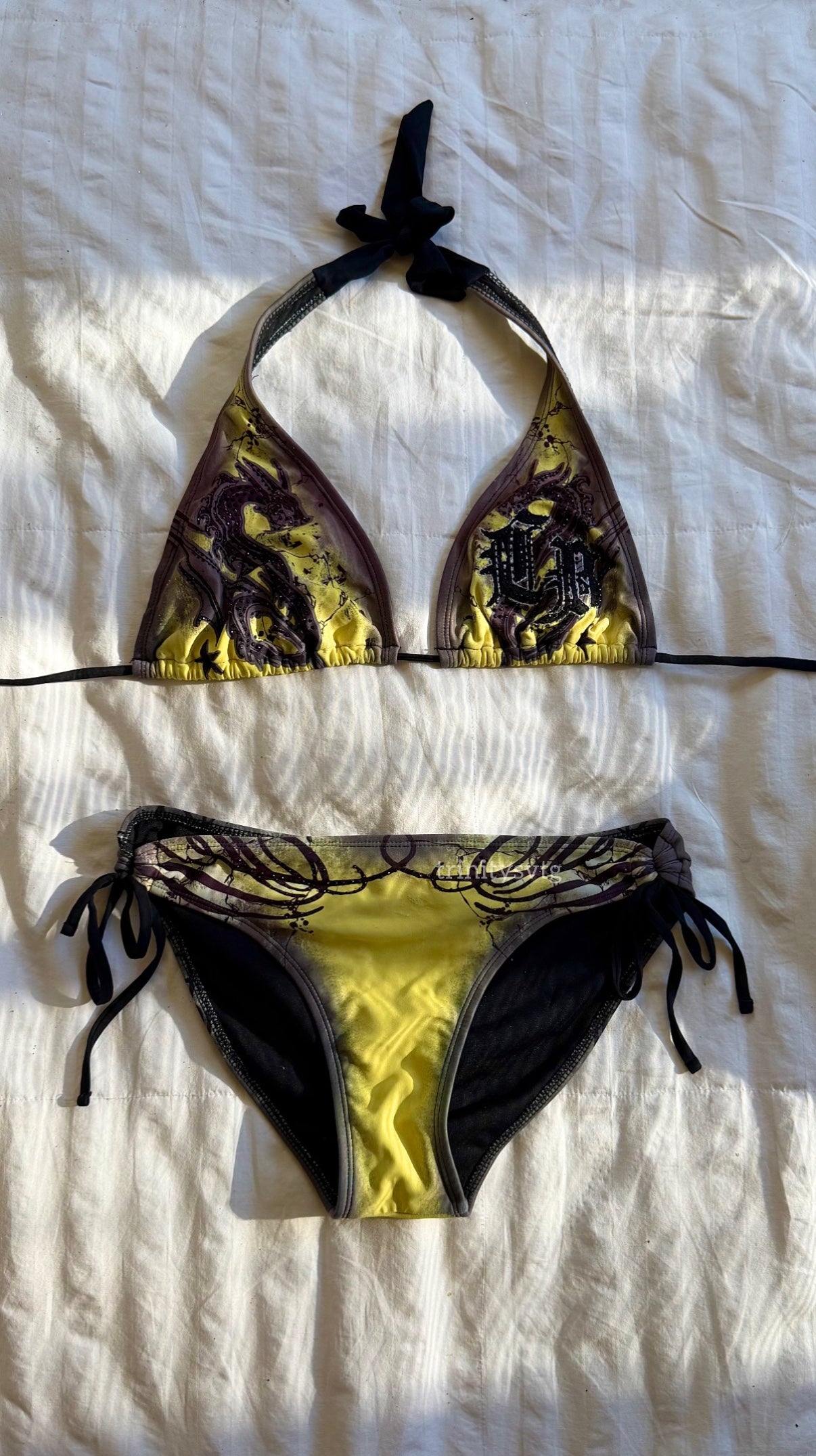 adorable crash and burn bikini set