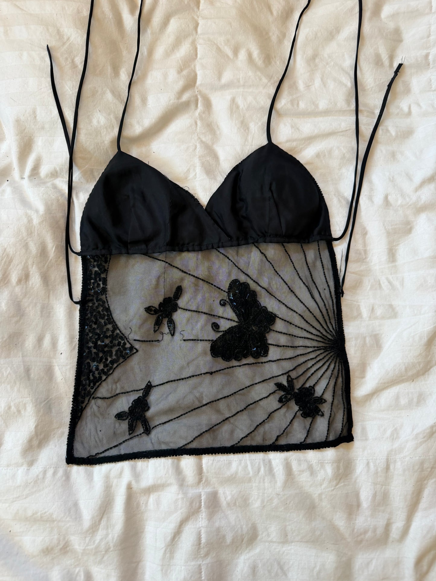beaded butterfly top