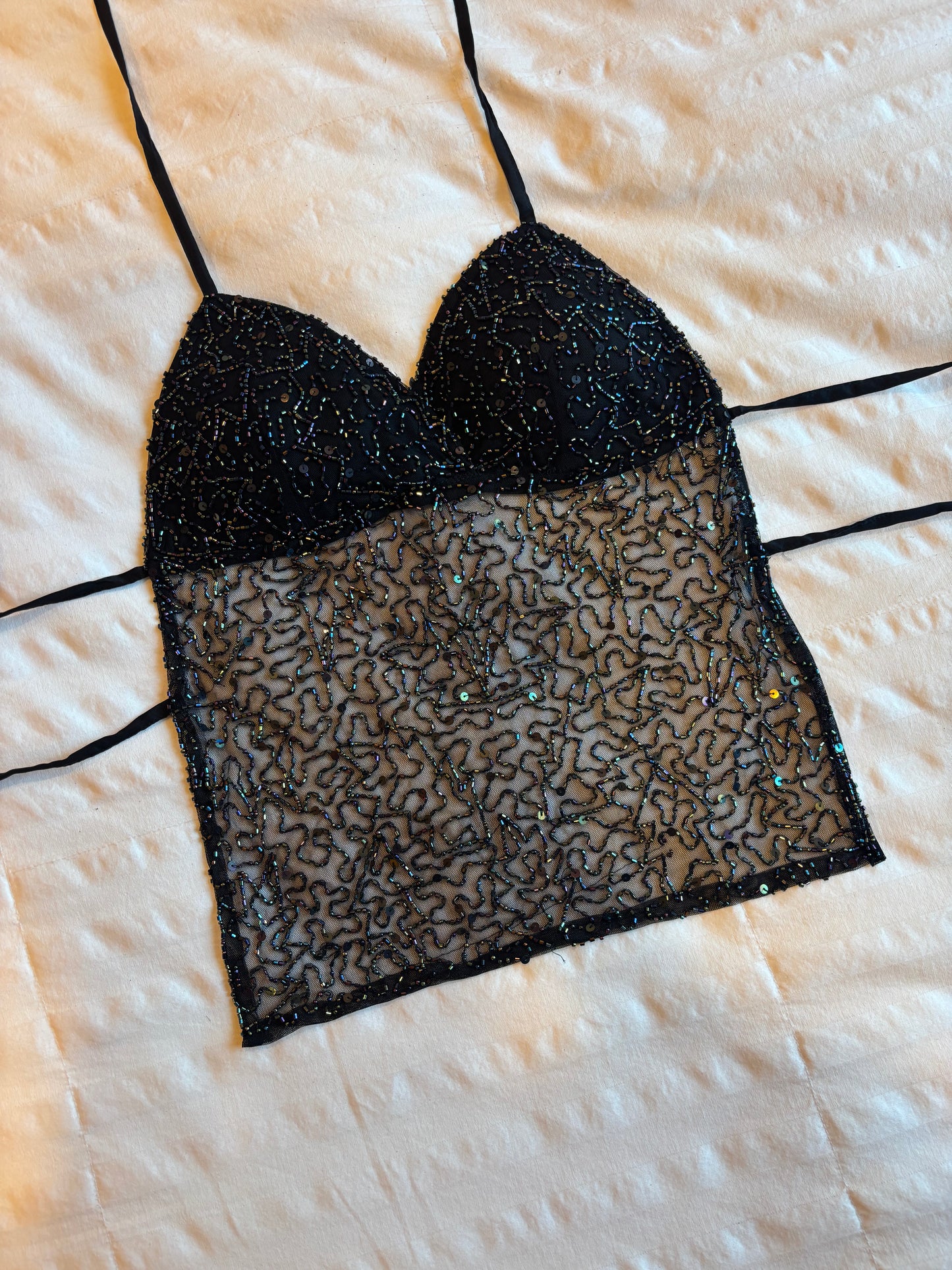 beaded backless top