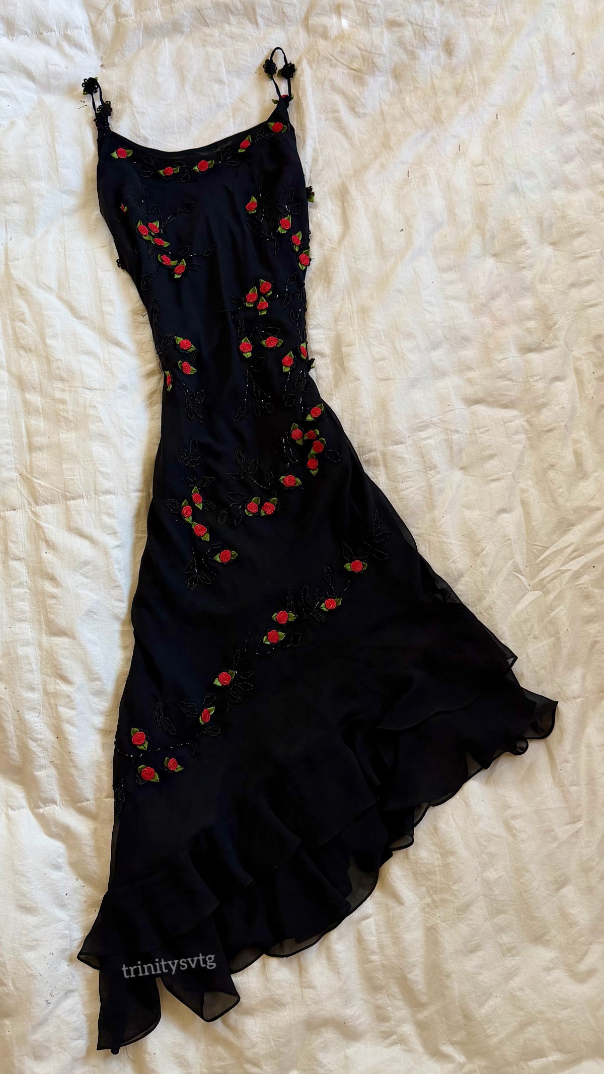 beaded asymmetrical dress