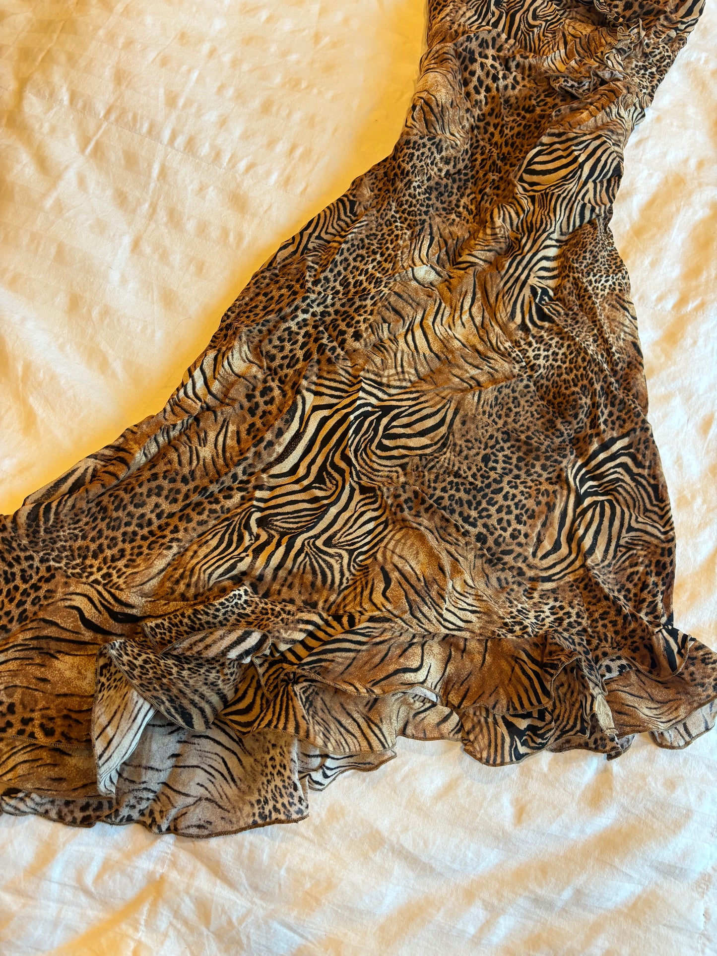 animal print asymmetrical dress
