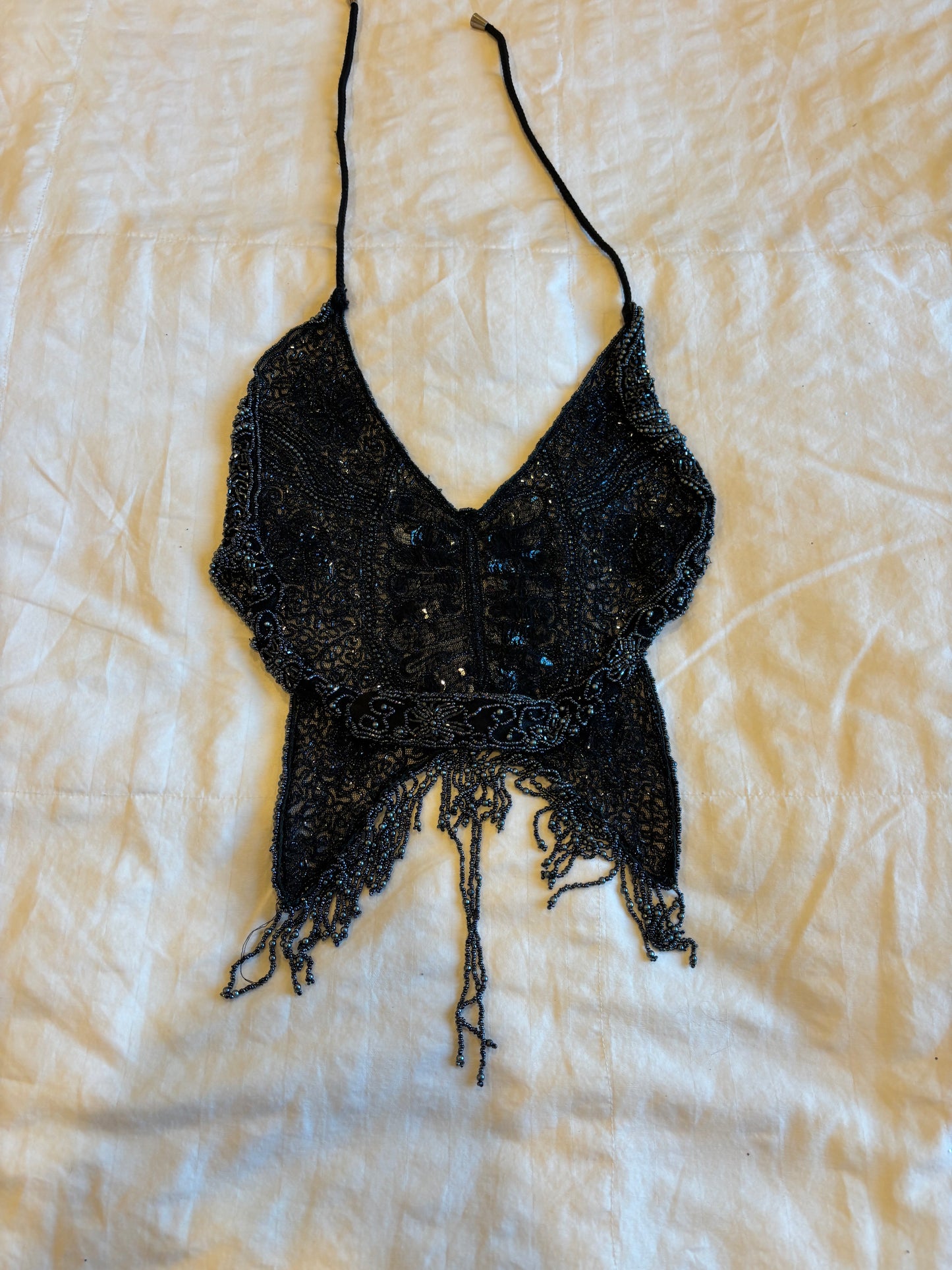 beaded halter top