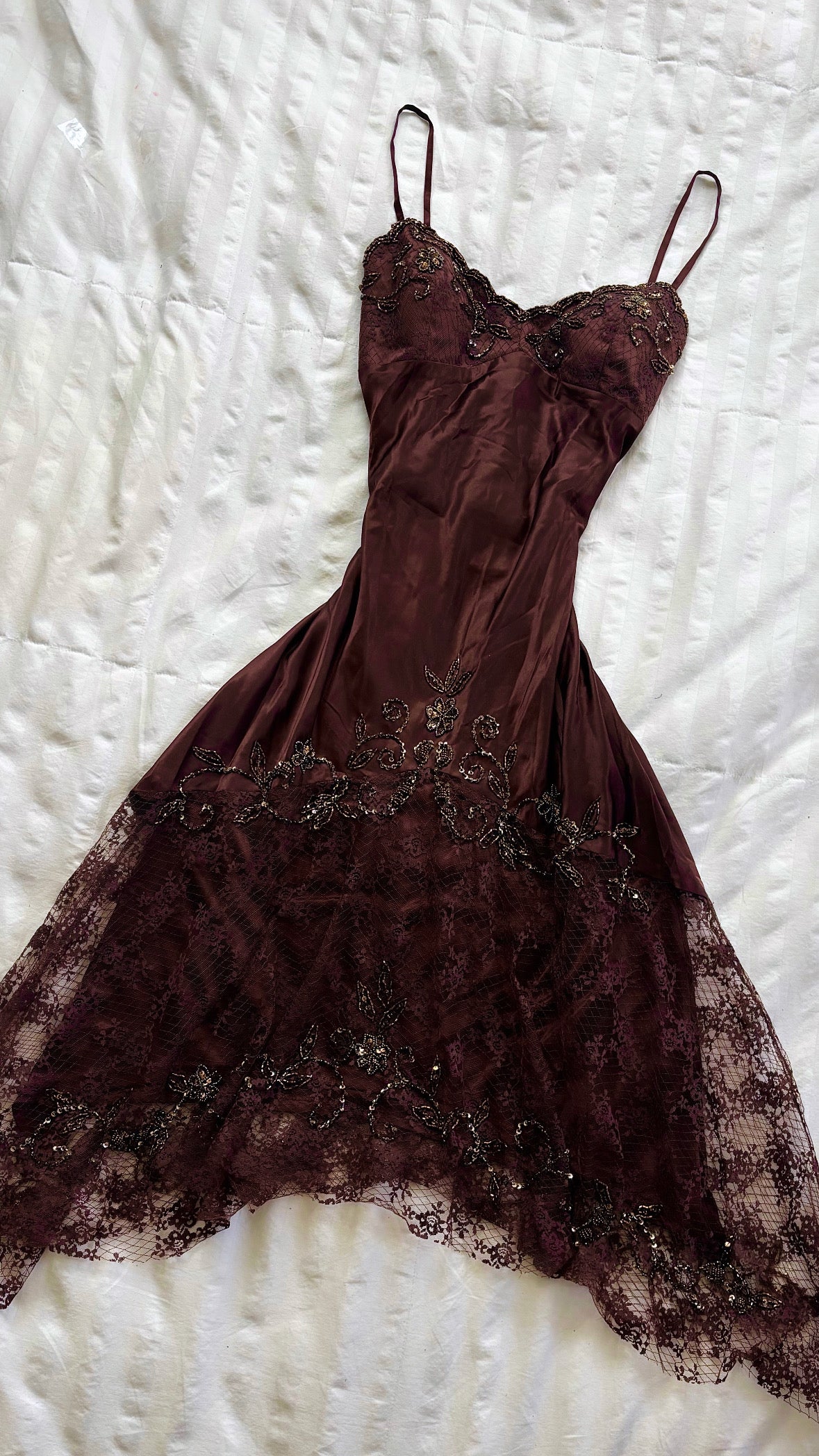 beaded lace xscape dress