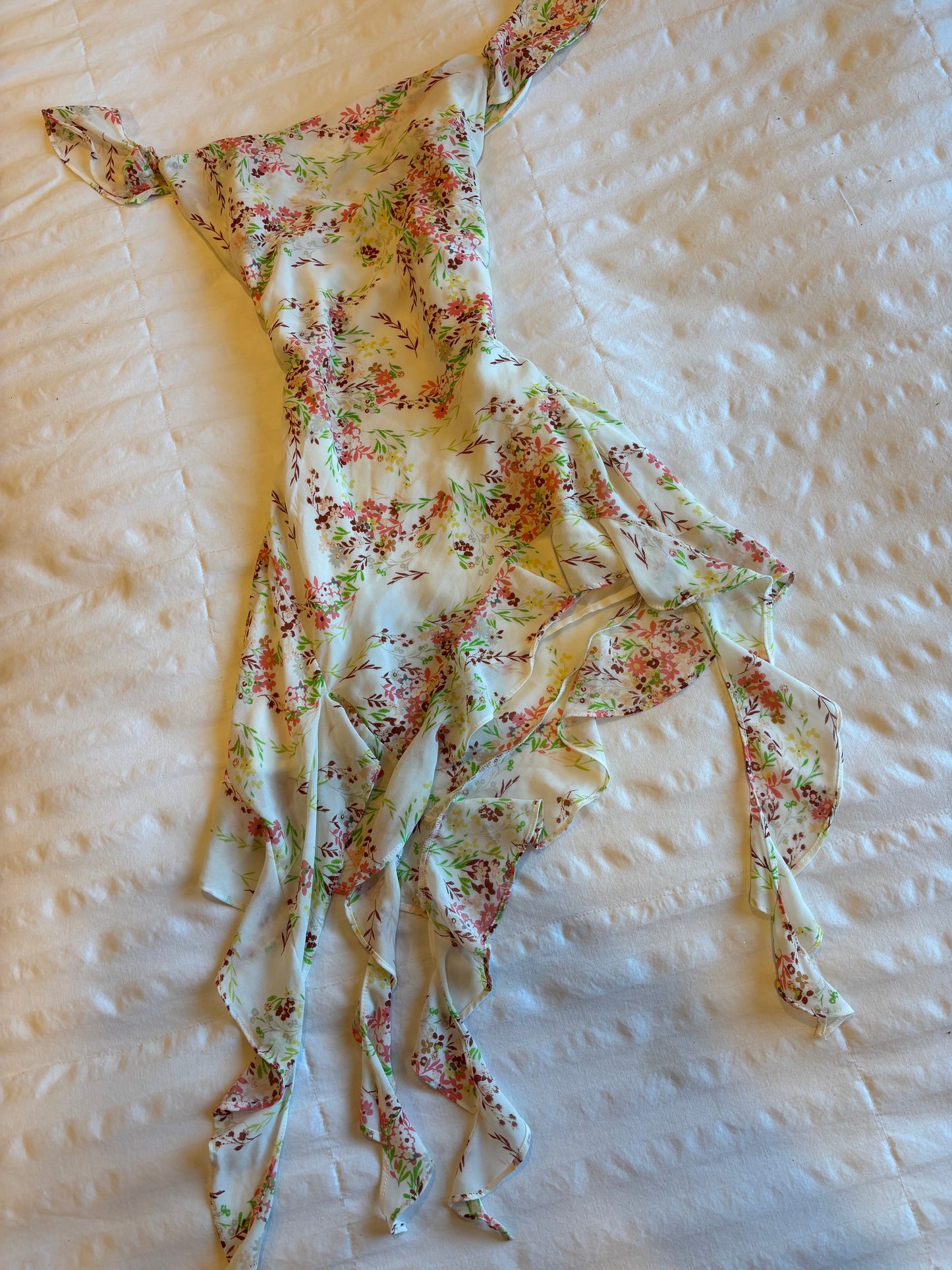 asymmetrical floral dress