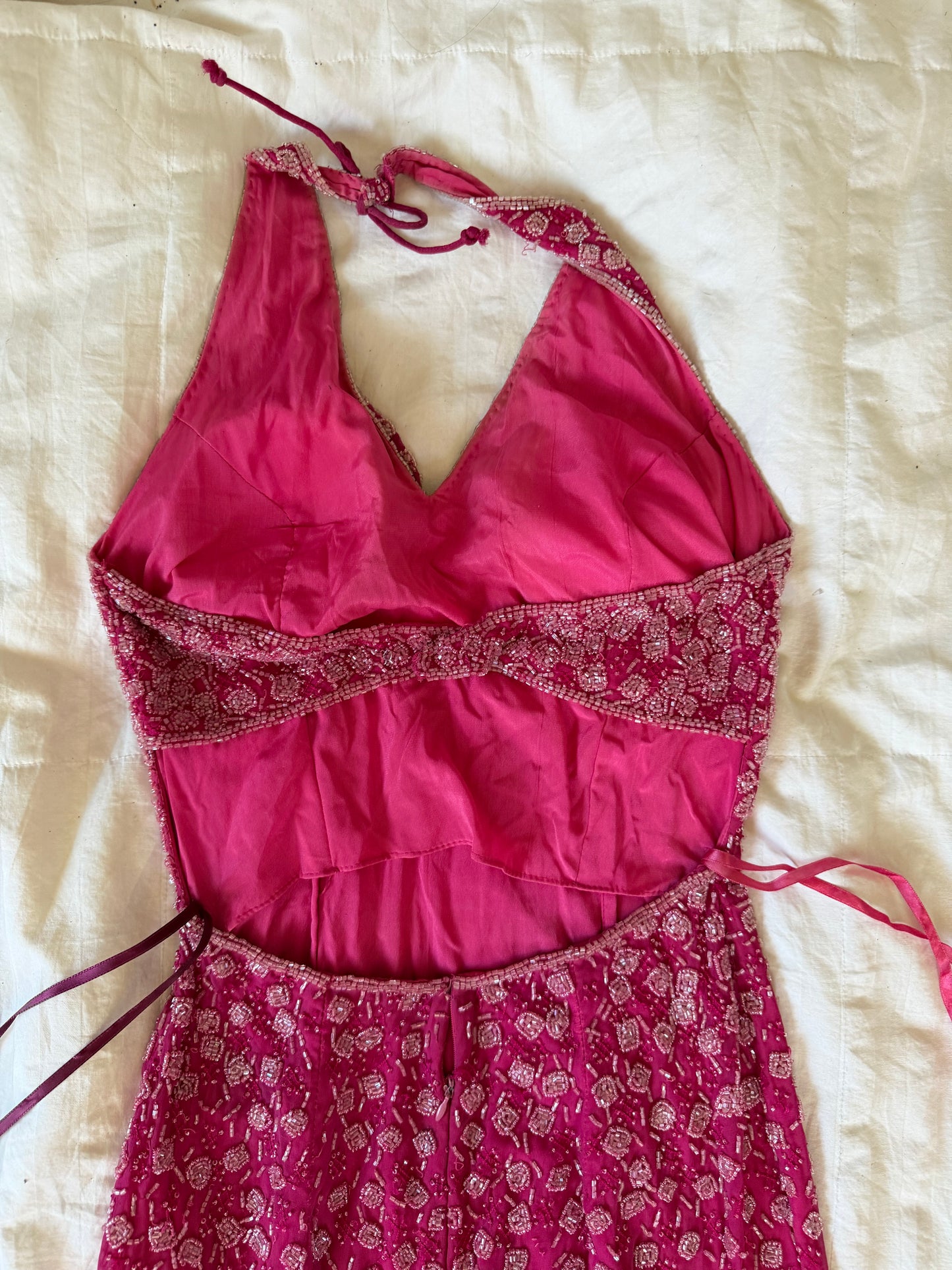 adorable beads halter dress
