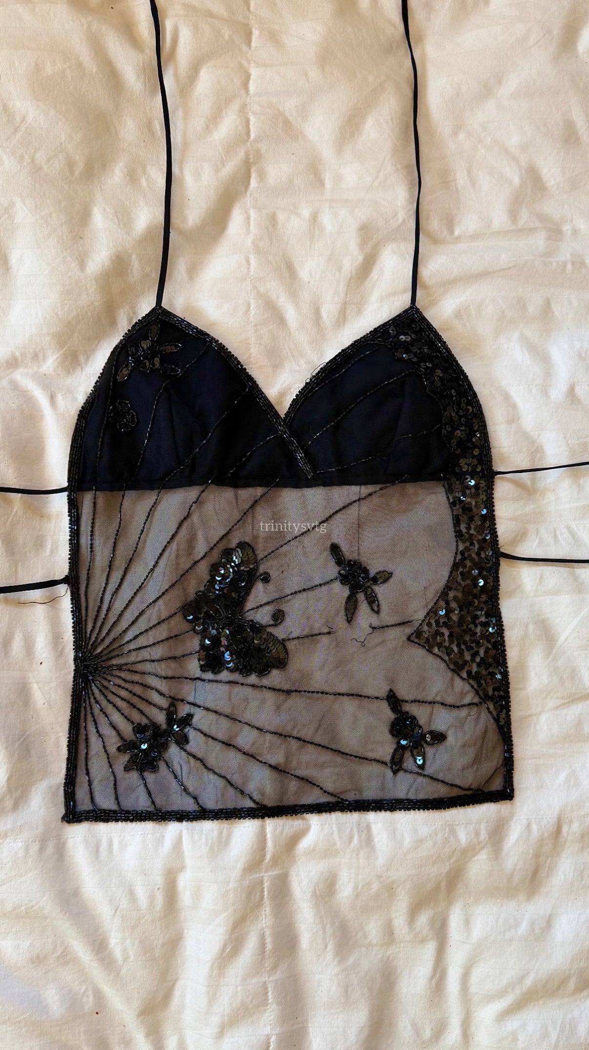 beaded butterfly top