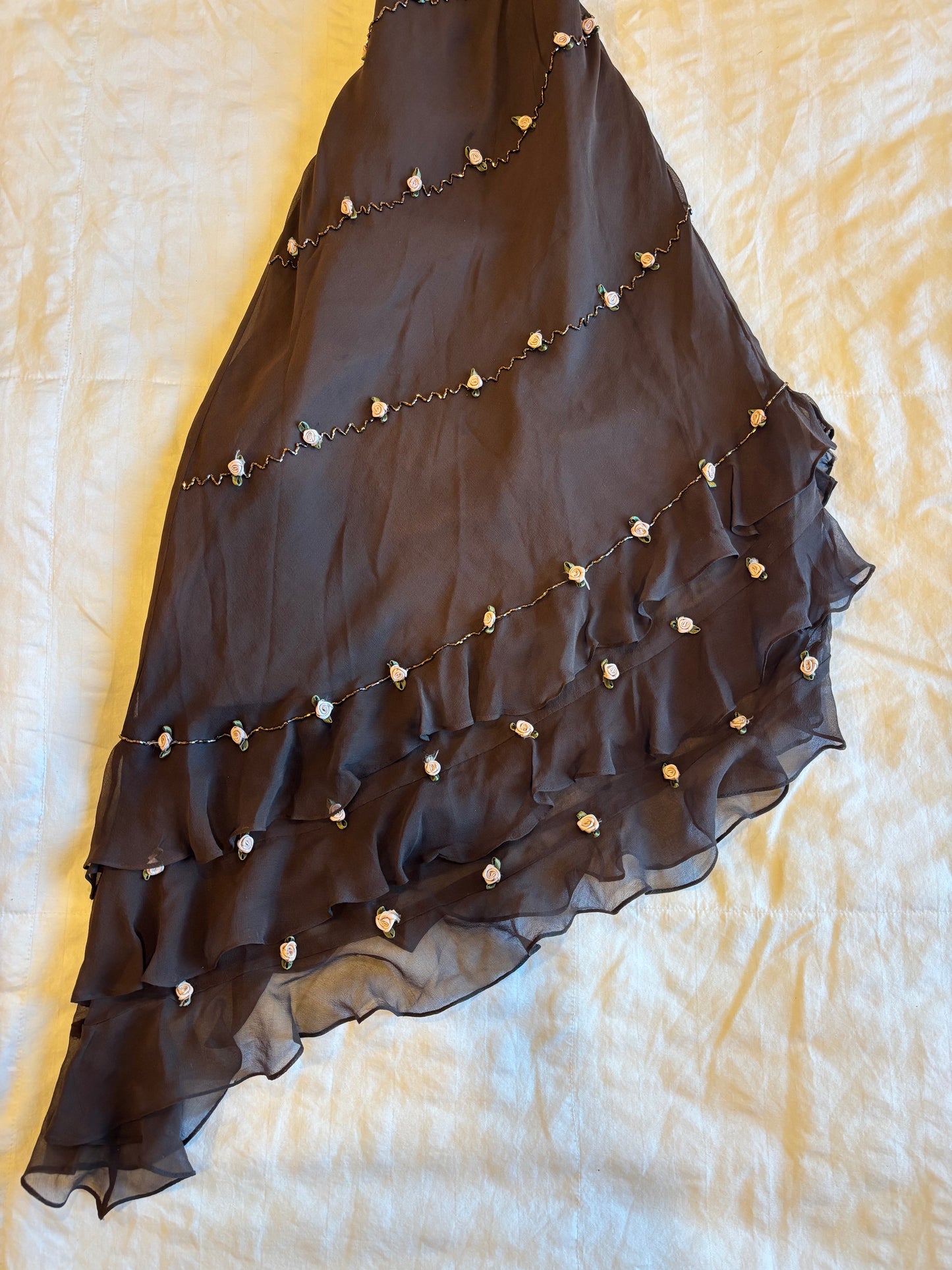 asymmetrical beaded dress