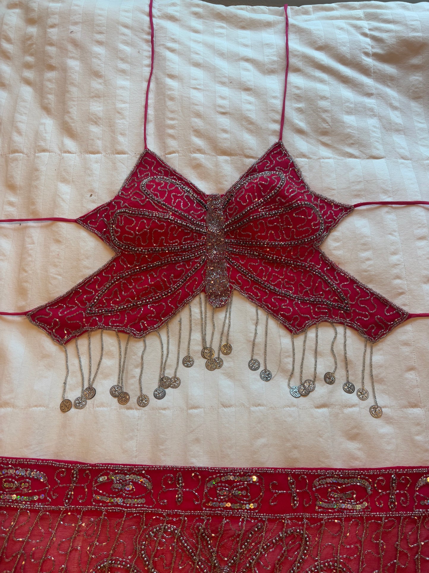 backless beaded butterfly set