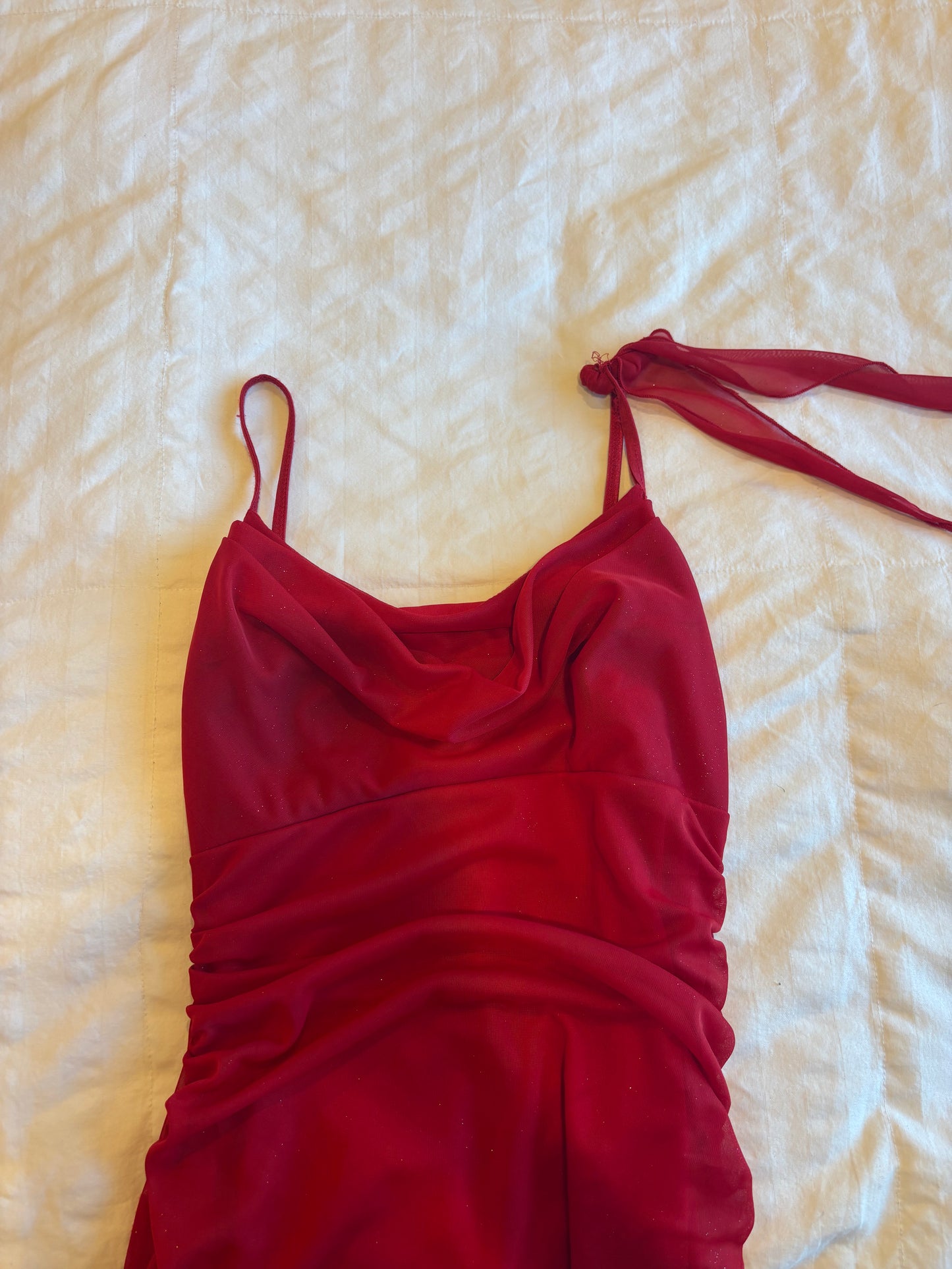 red ent dress