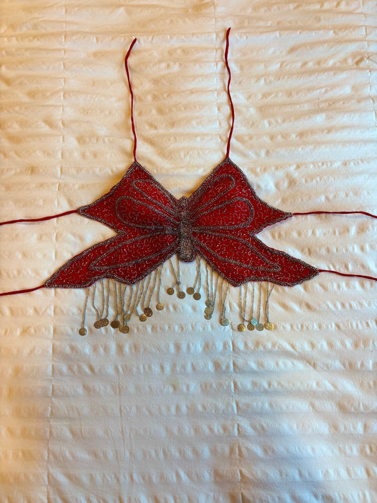 beaded butterfly top