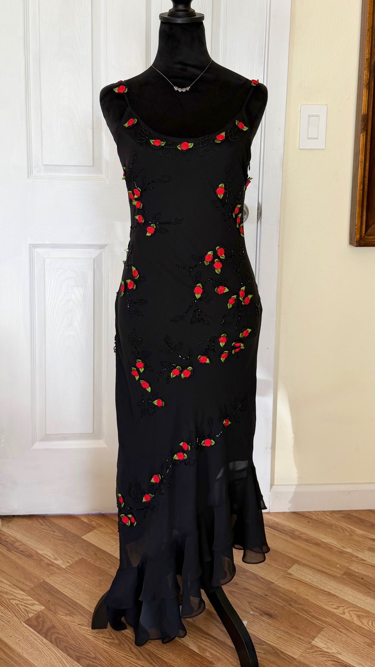 beaded asymmetrical dress