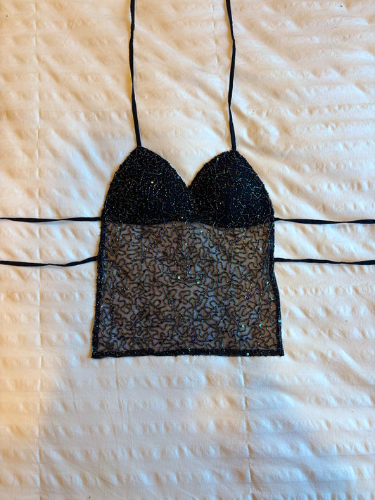 beaded backless top
