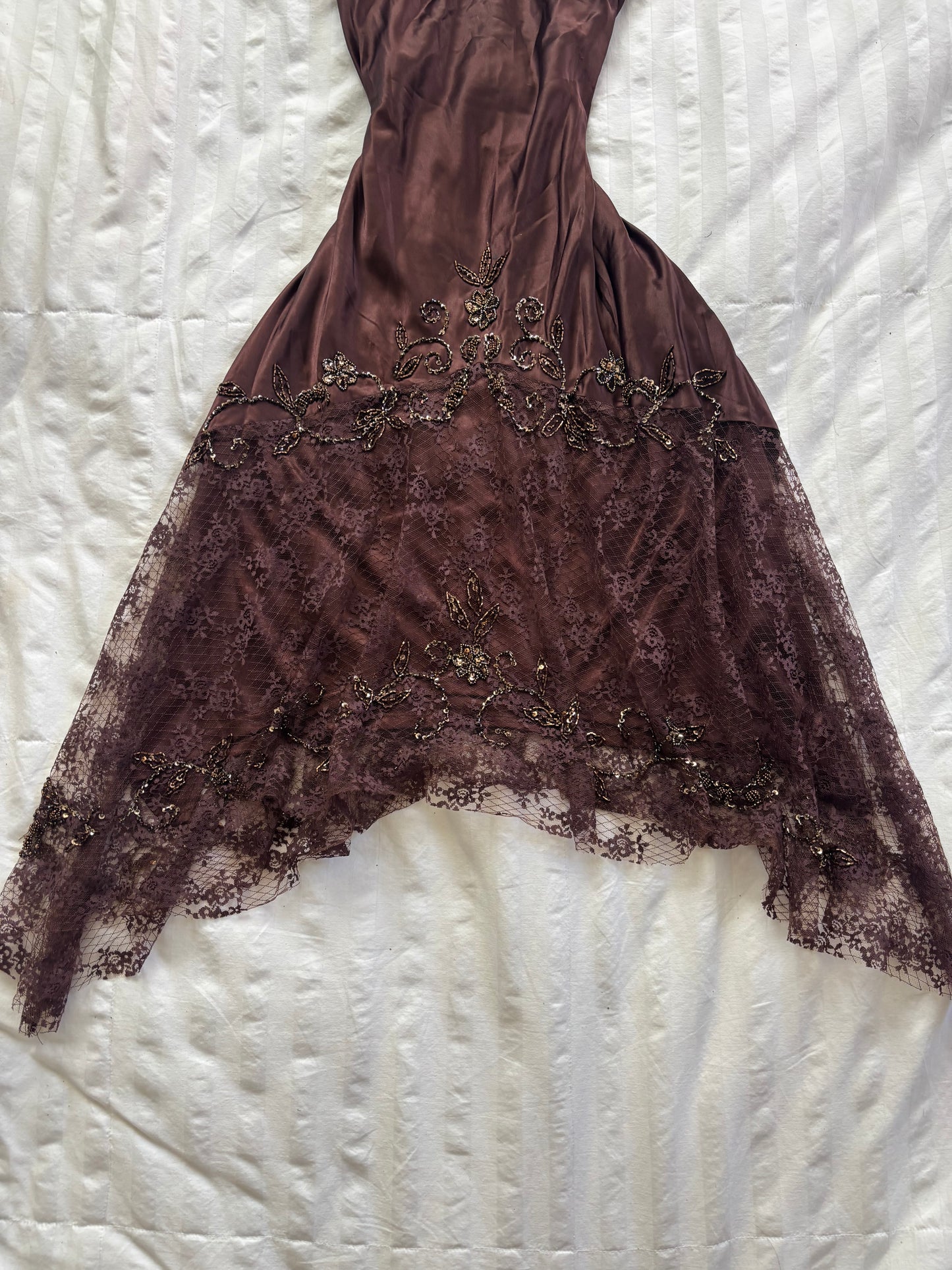 beaded lace xscape dress