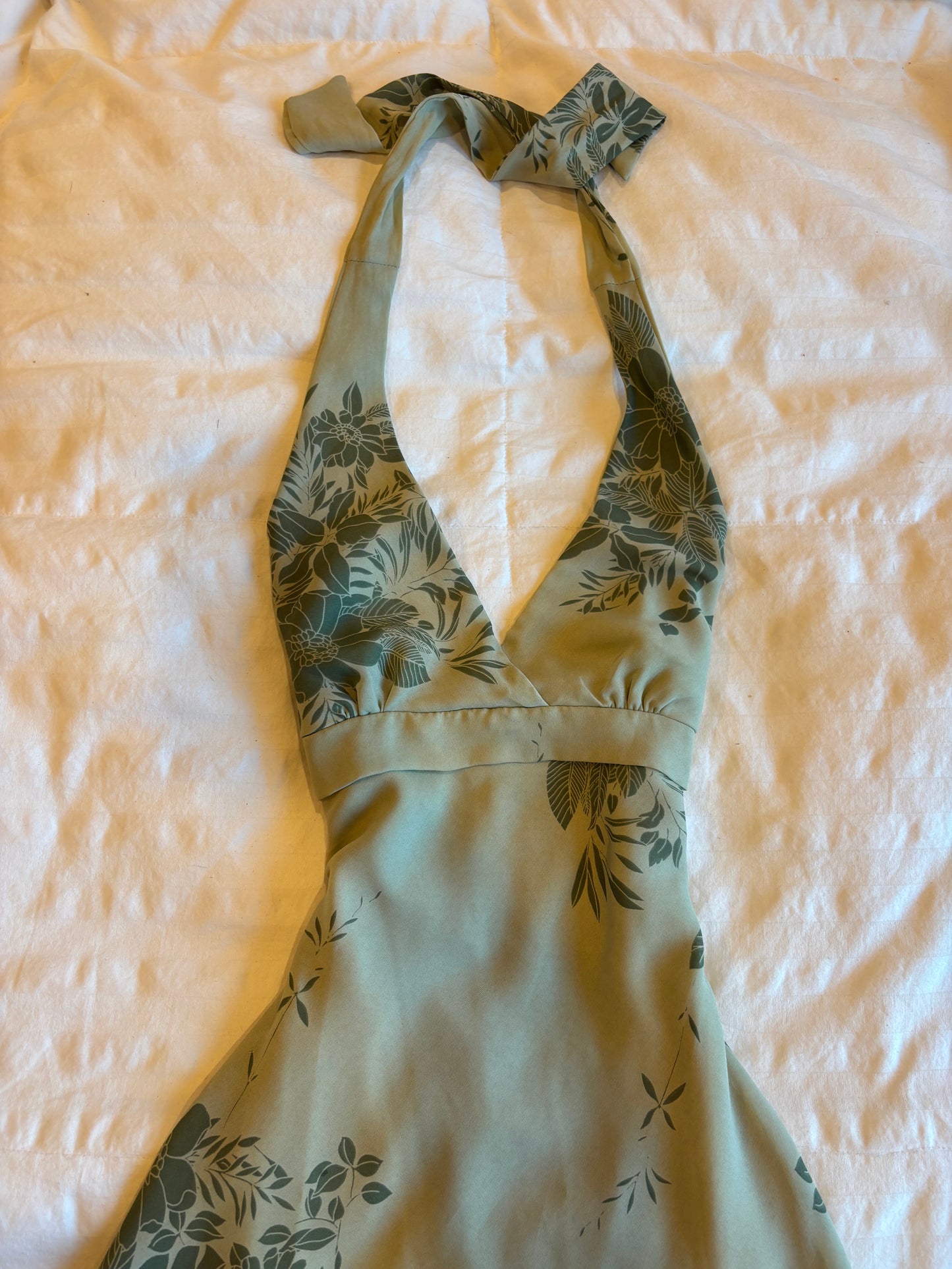 asymmetrical floral halter dress