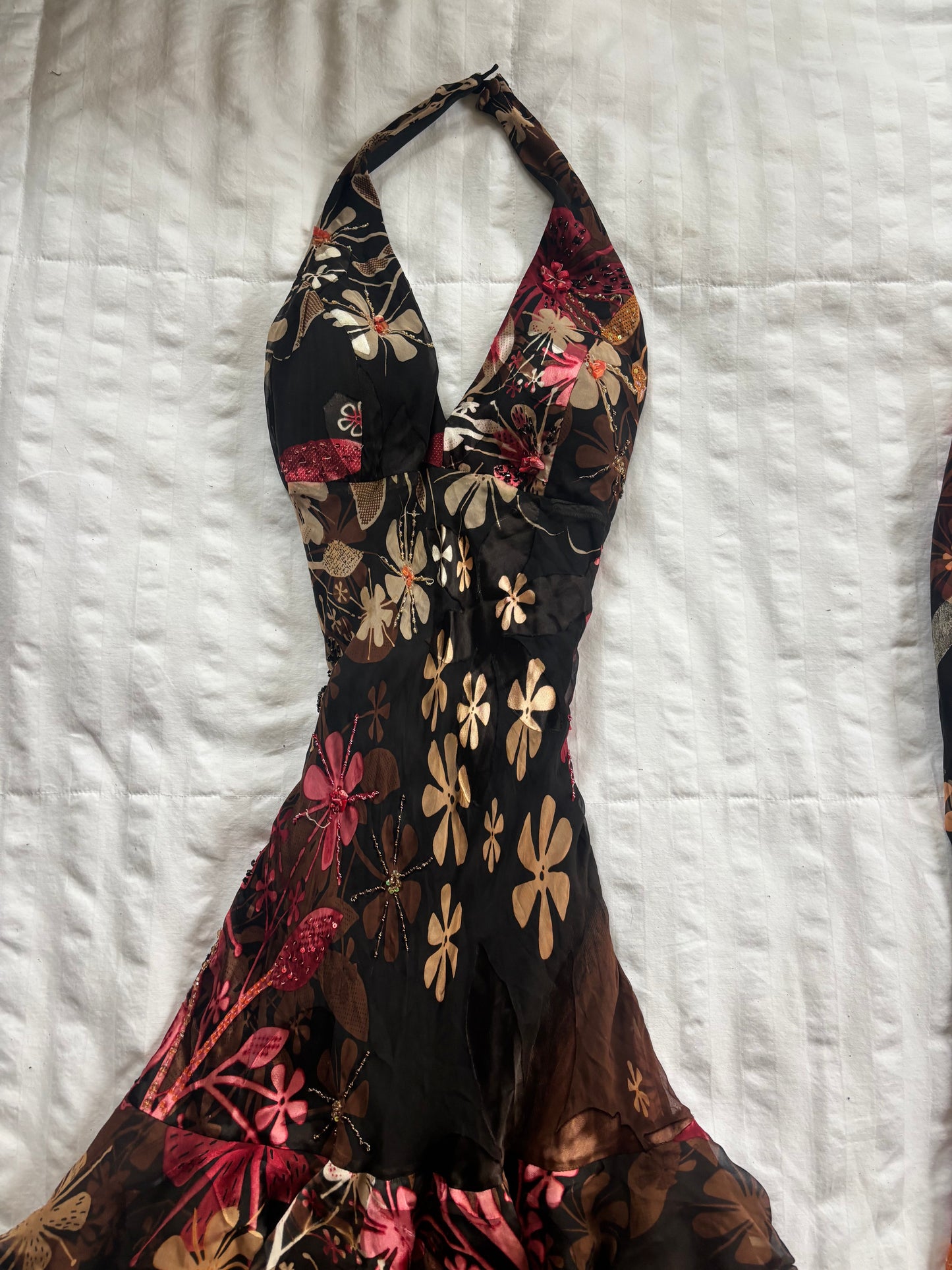 beaded silk dress set