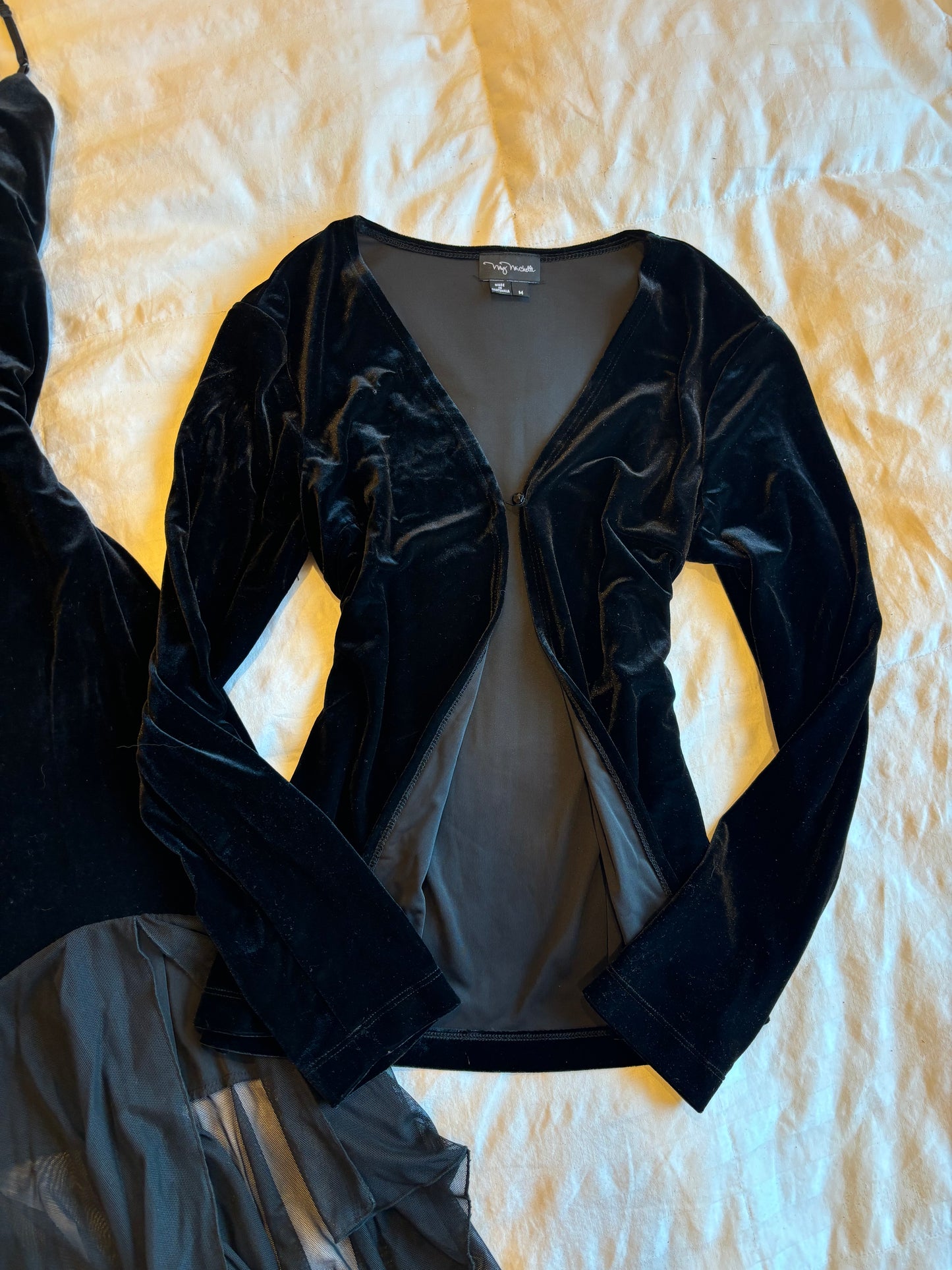 velvet dress cardigan set