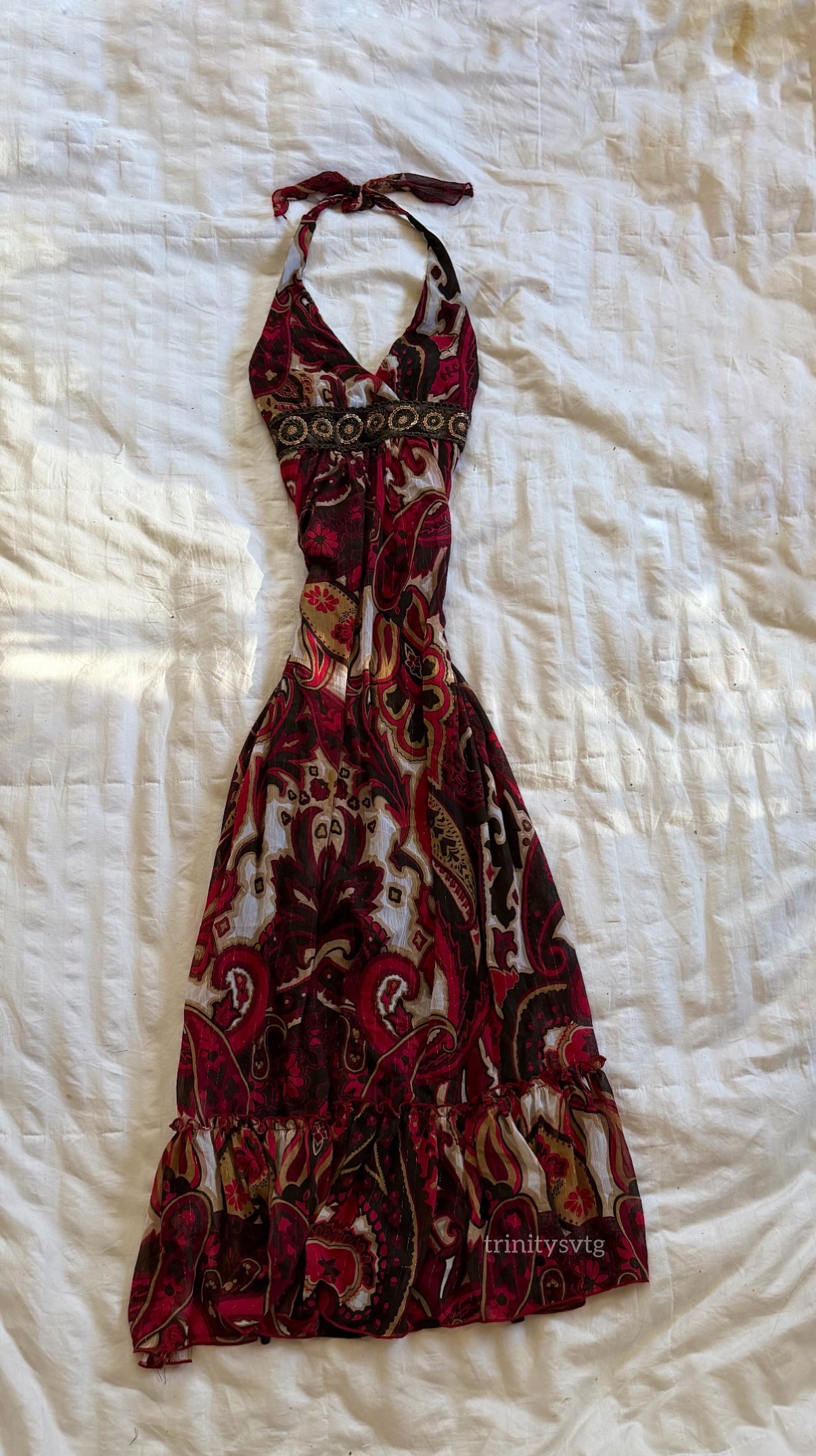 paisley halter dress