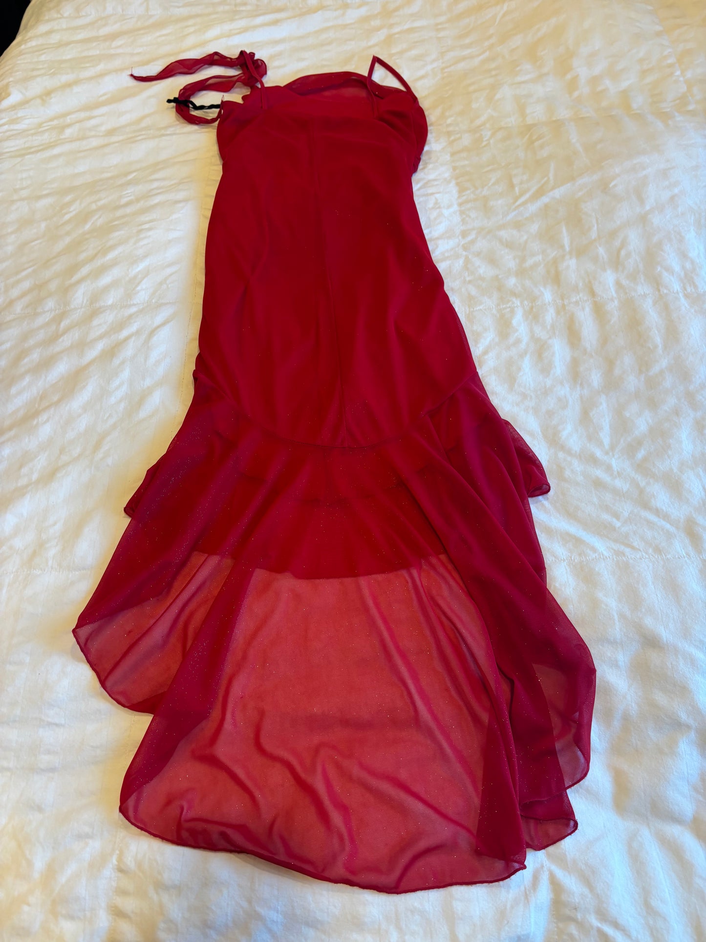 red ent dress