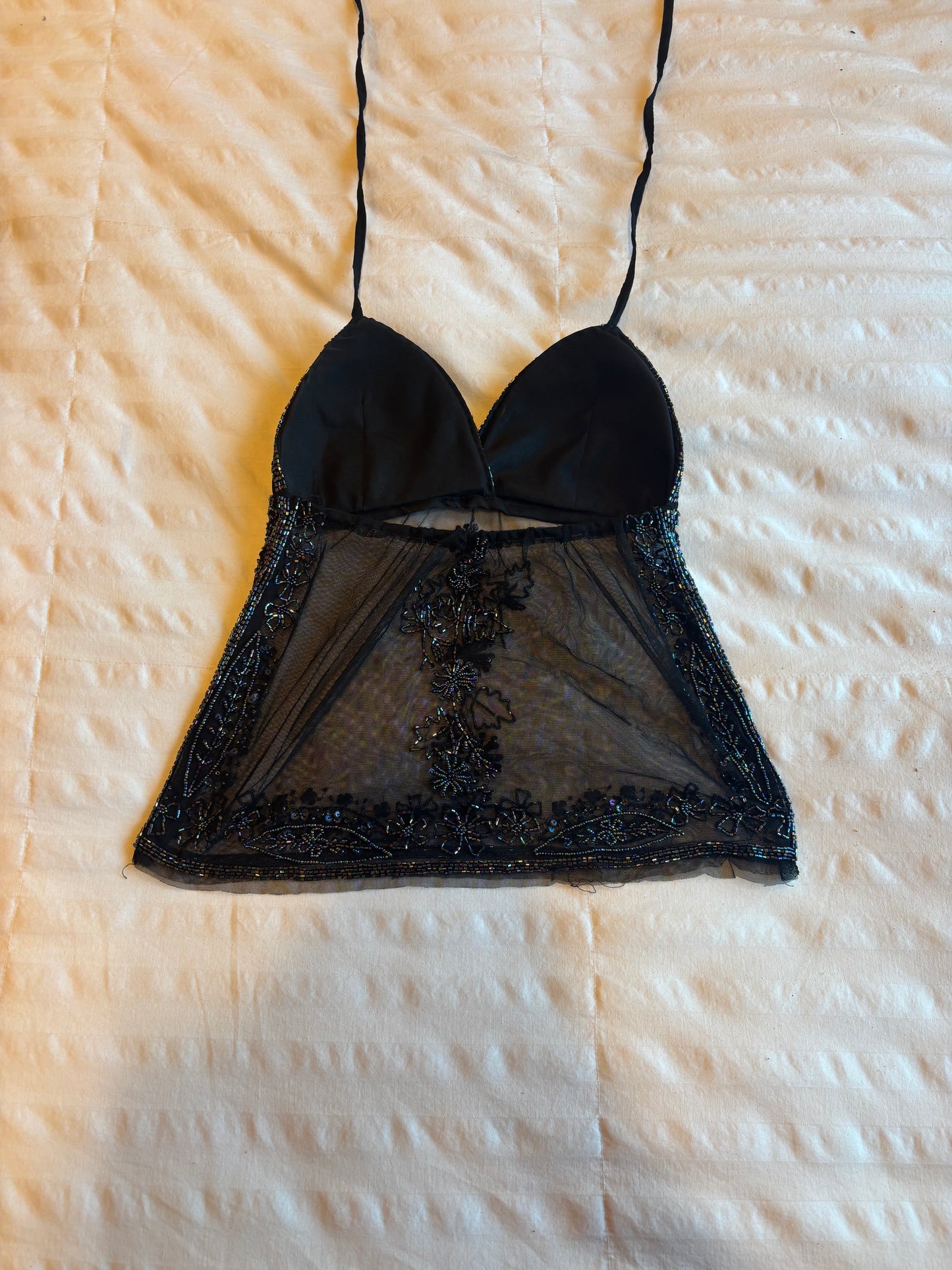 beaded backless top
