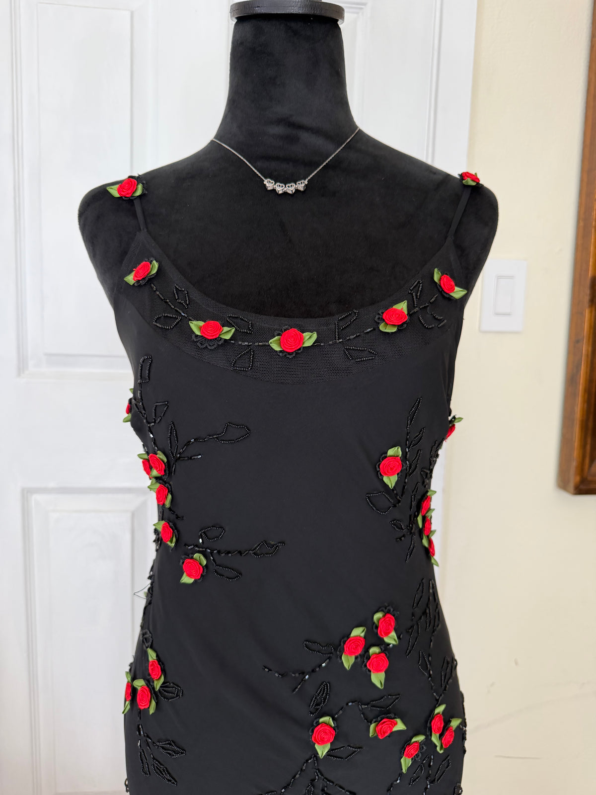 beaded asymmetrical dress