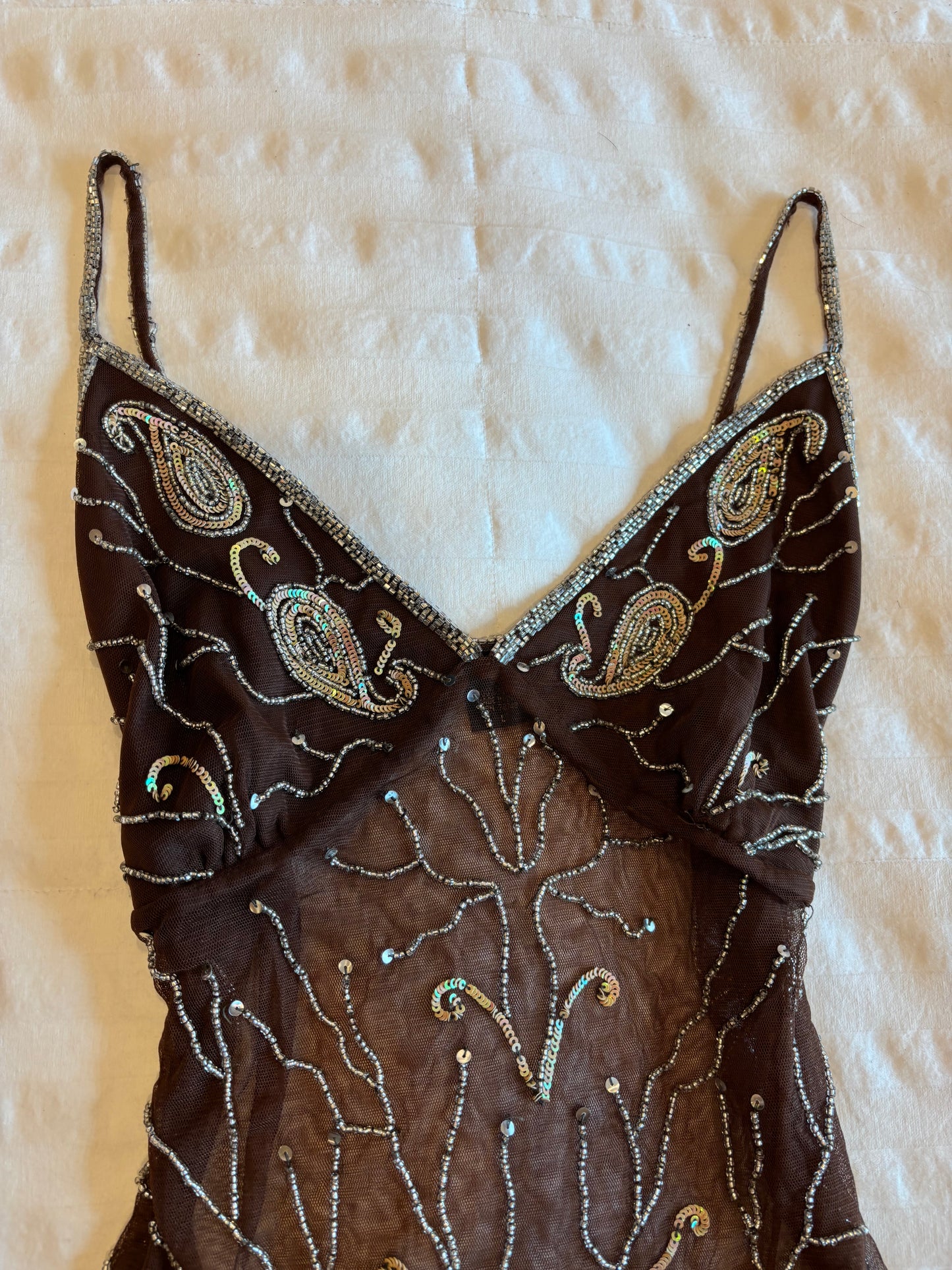 beaded wet seal top