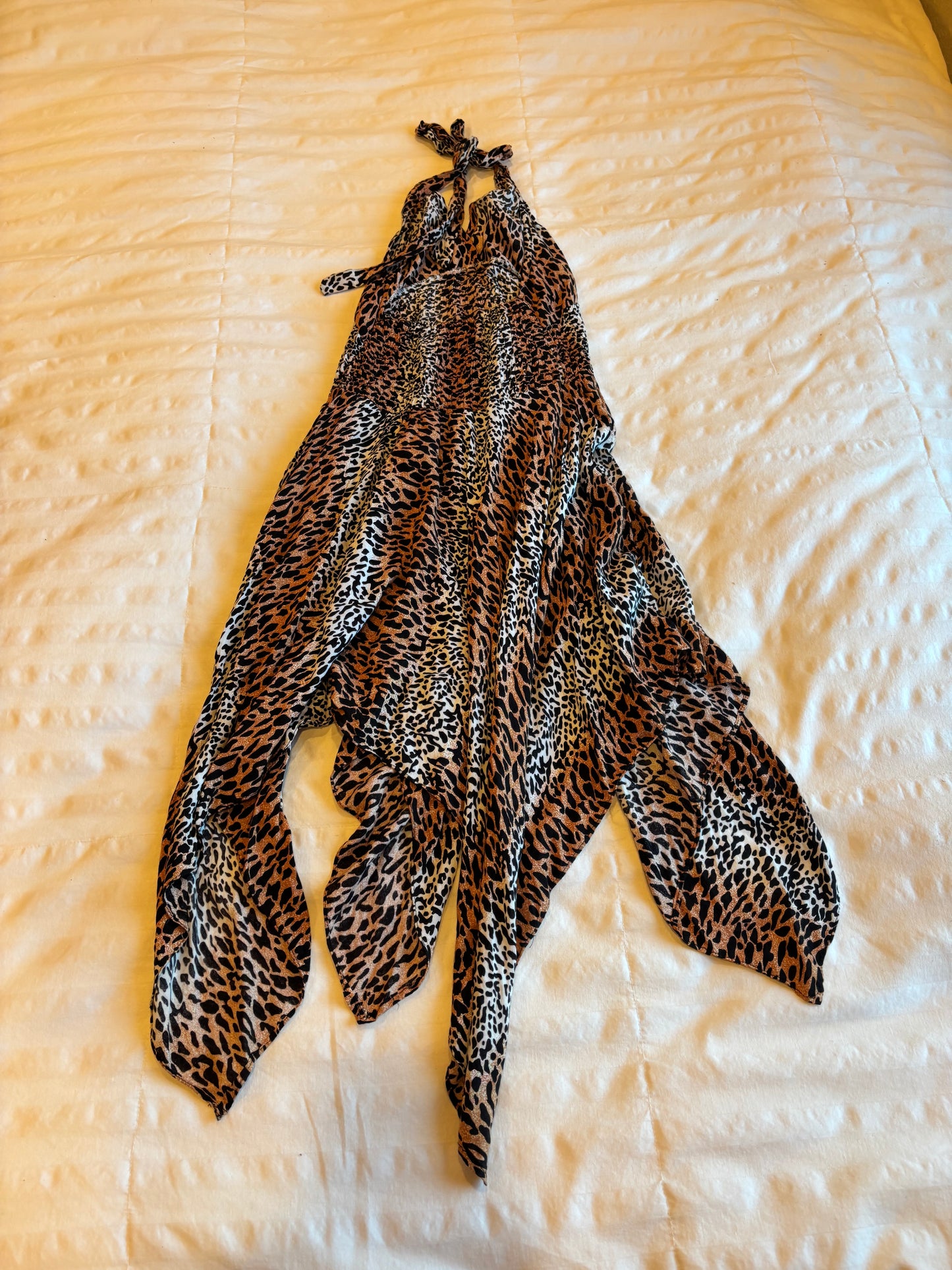 animal print halter dress
