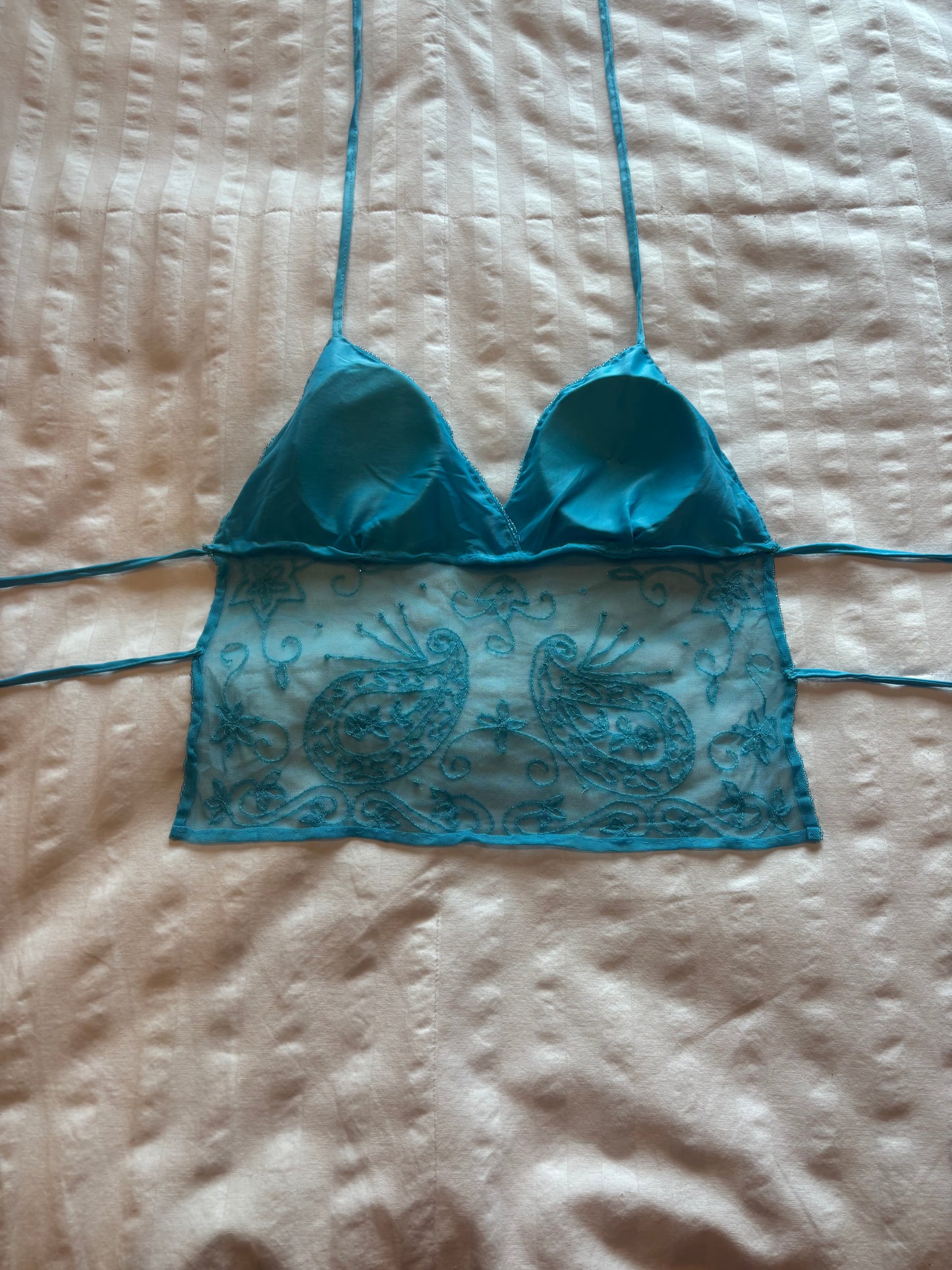 y2k backless beaded top