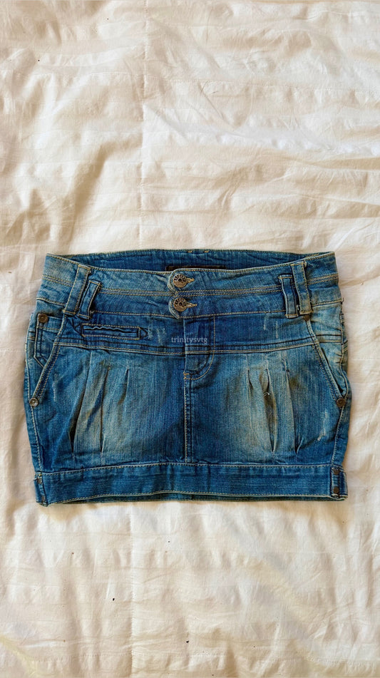denim mini skirt