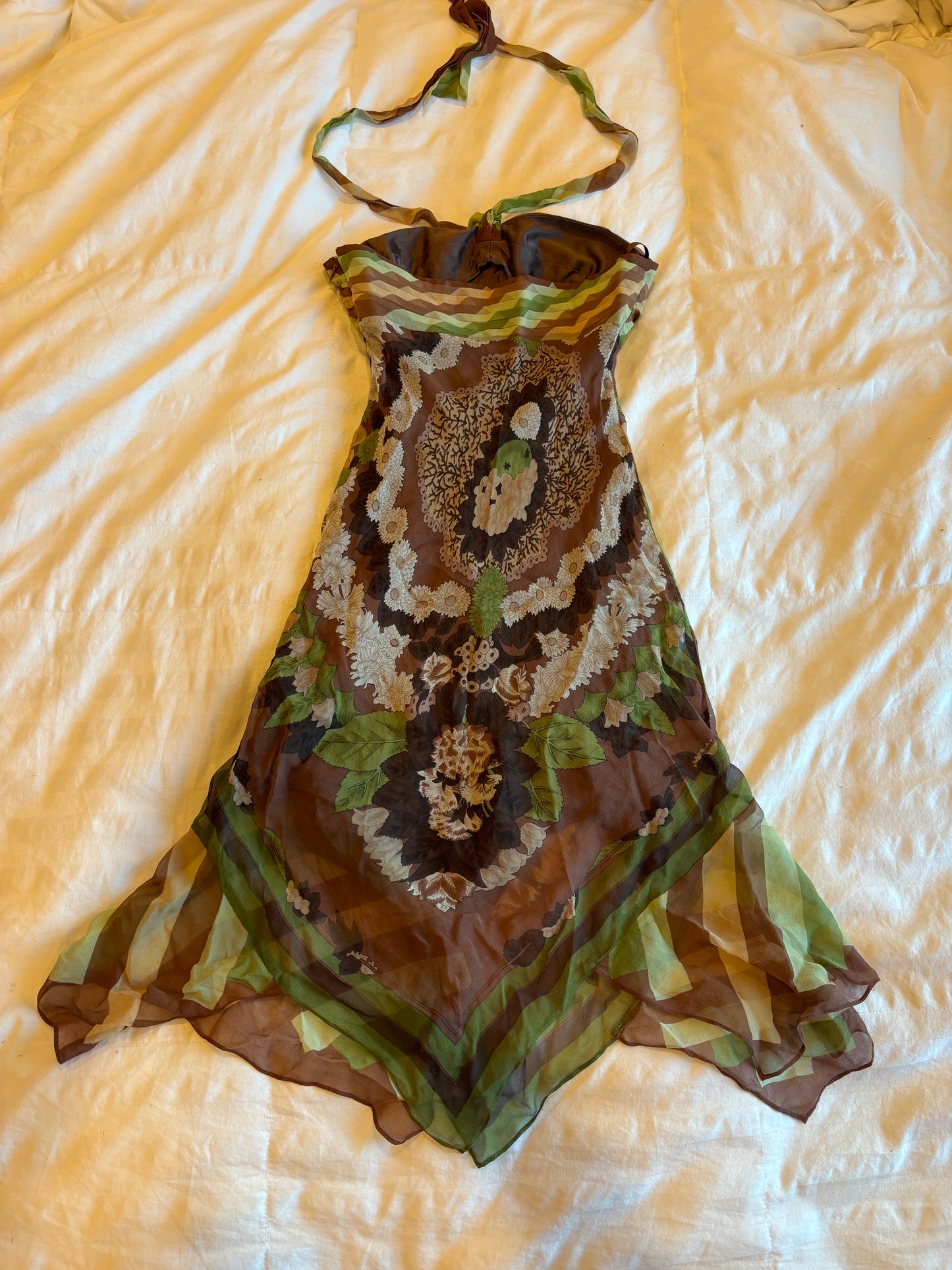 asymmetrical bcbg halter dress