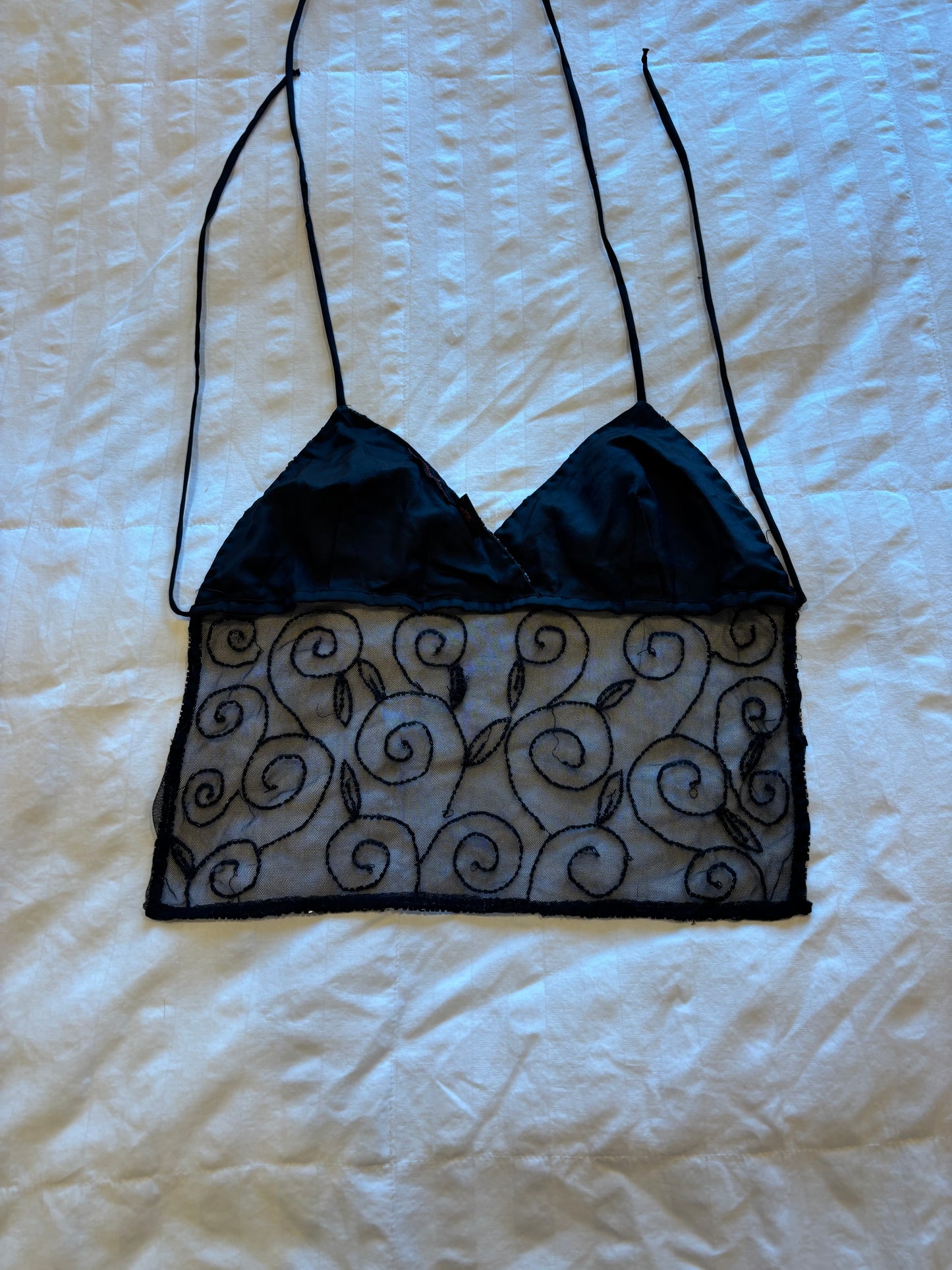 backless beaded halter top