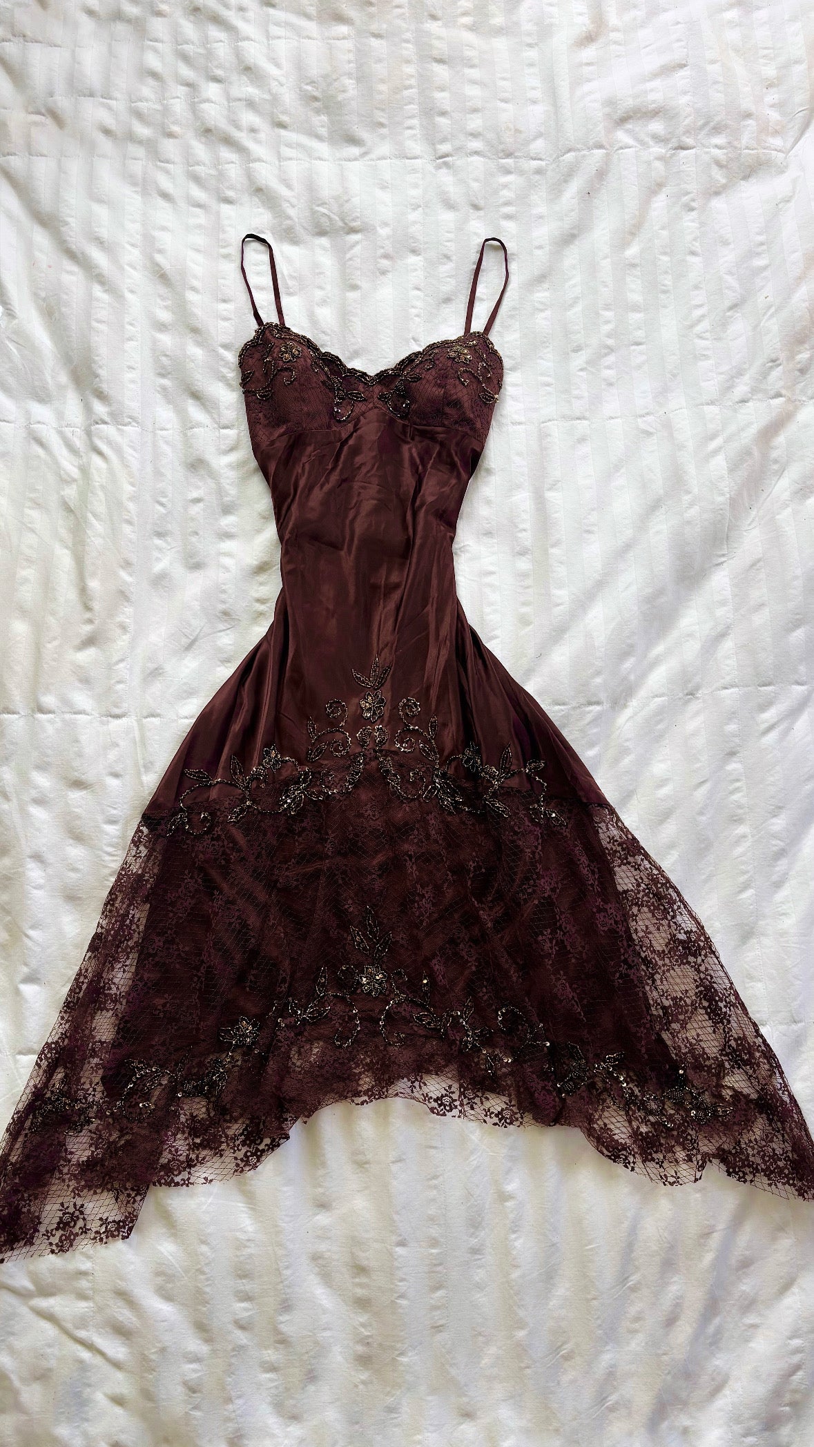 beaded lace xscape dress
