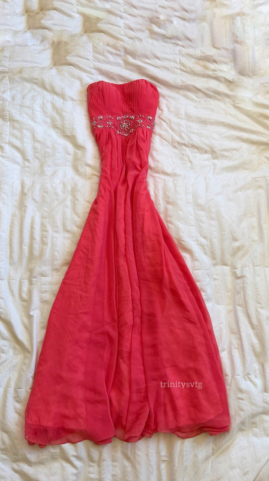 strapless maxi aspeed dress