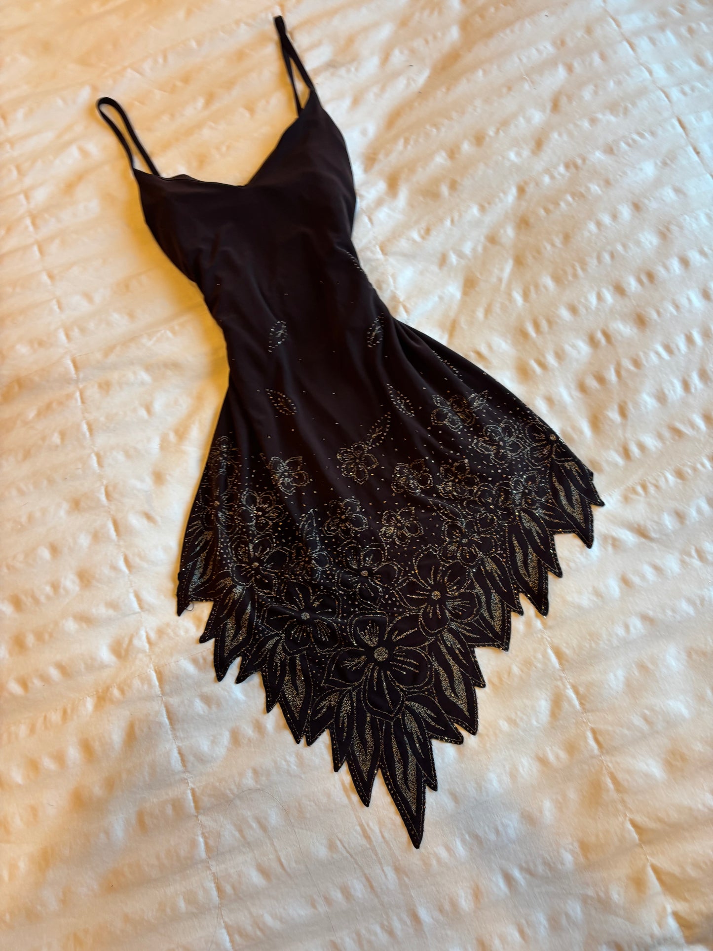 asymmetrical beaded top